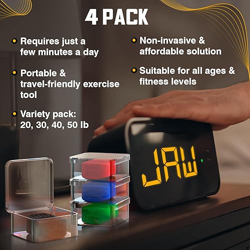 Miniatura 7 de Ejercitador de mandíbula para hombres y mujeres  4 piezas potente entrenador de mandíbula  Eliminador de doble barbilla  Tabletas de tóner de