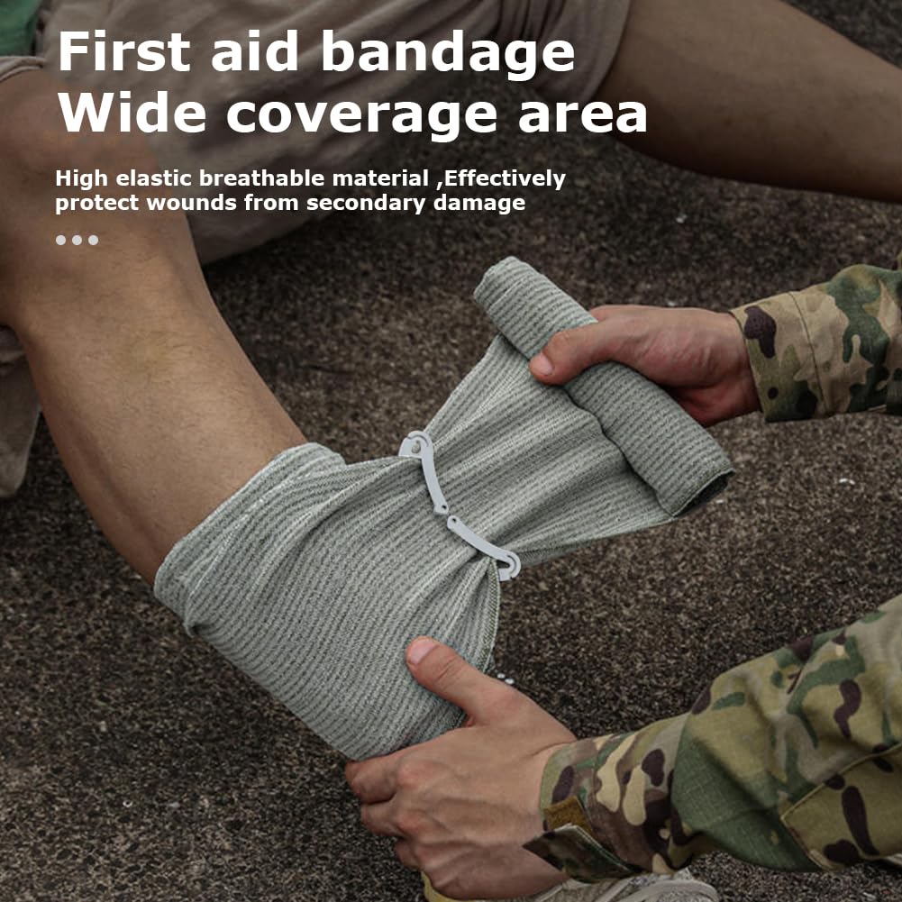 Lot de 6 bandages israéliens : garrot pour blessures traumatiques, pansement d'urgence israélien, bandage de compression stérile, scellé sous vide, à utiliser dans les kits de premiers soins et les
