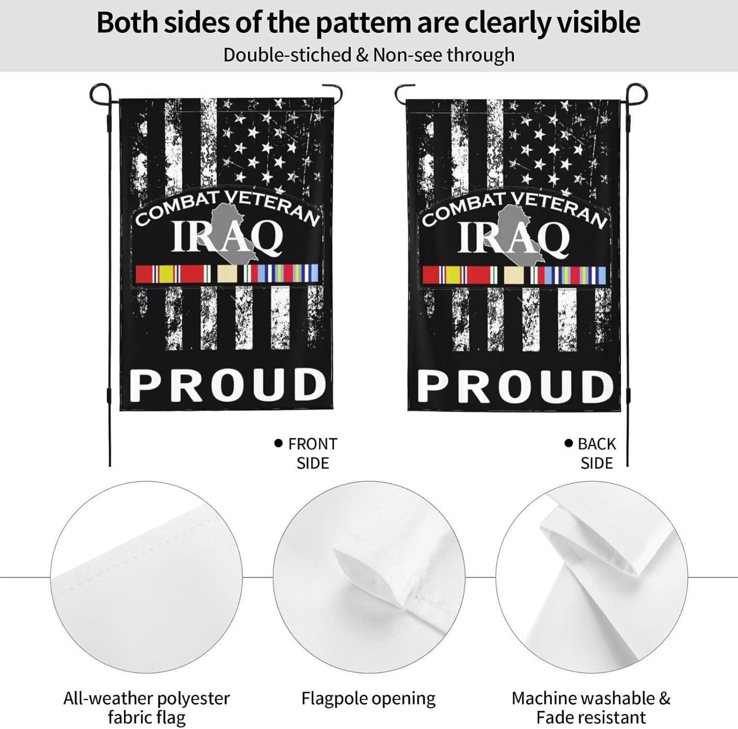 Iraq Combat Veteran Garden Flag Indoor Outdoor Yard Decoration Flag Garden Flags 28x40in