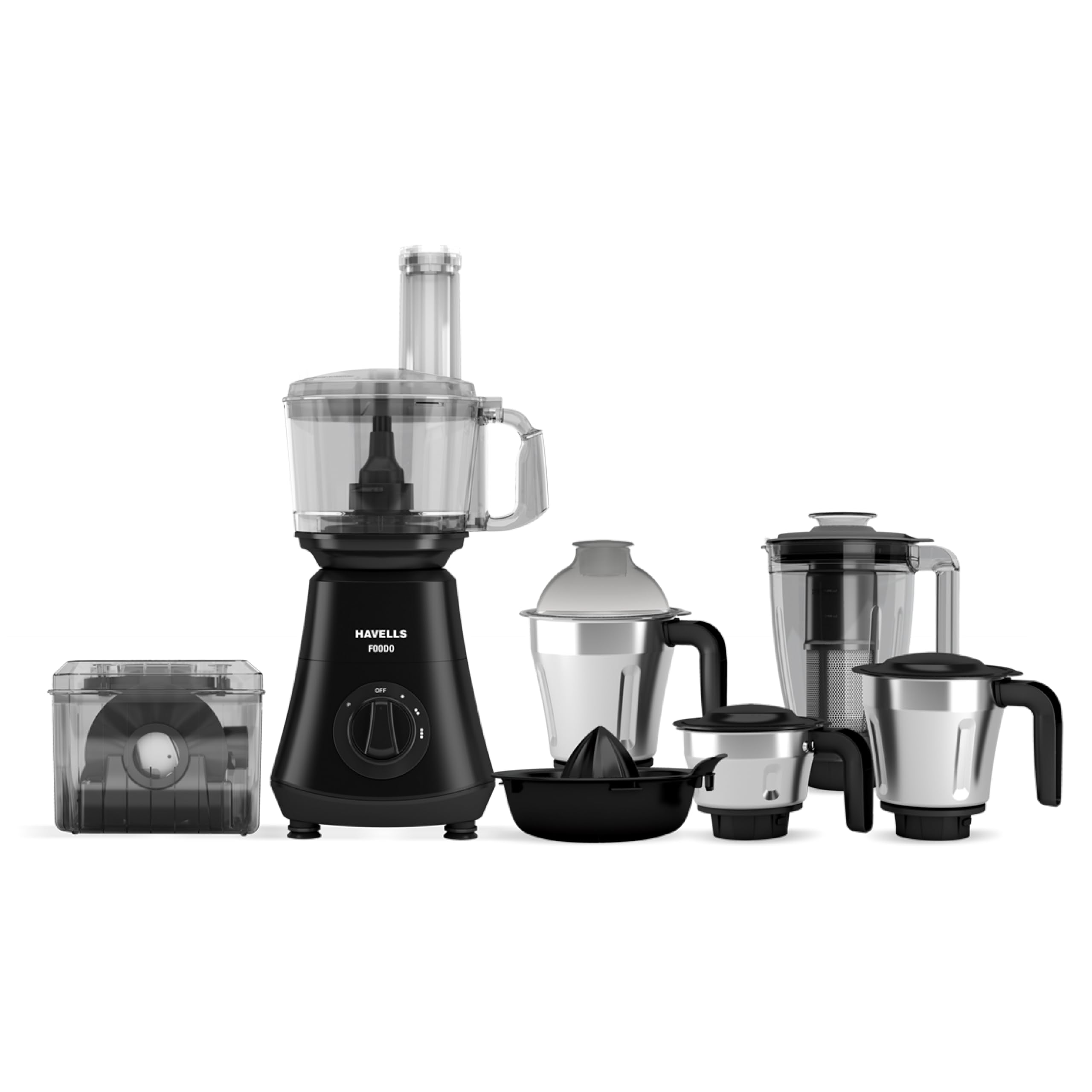 Havells Foodo Heavy Duty 750 Watt_Hours 5 Jar Food Processor|Attachement Box For Attachment Storage|Flow Breaker Jars|21000 Rpm|2Yr Product&5Yr Motor Manufacturer Warranty,Black (B0CXJ54D3Y) Amazon Price History, Amazon Price Tracker