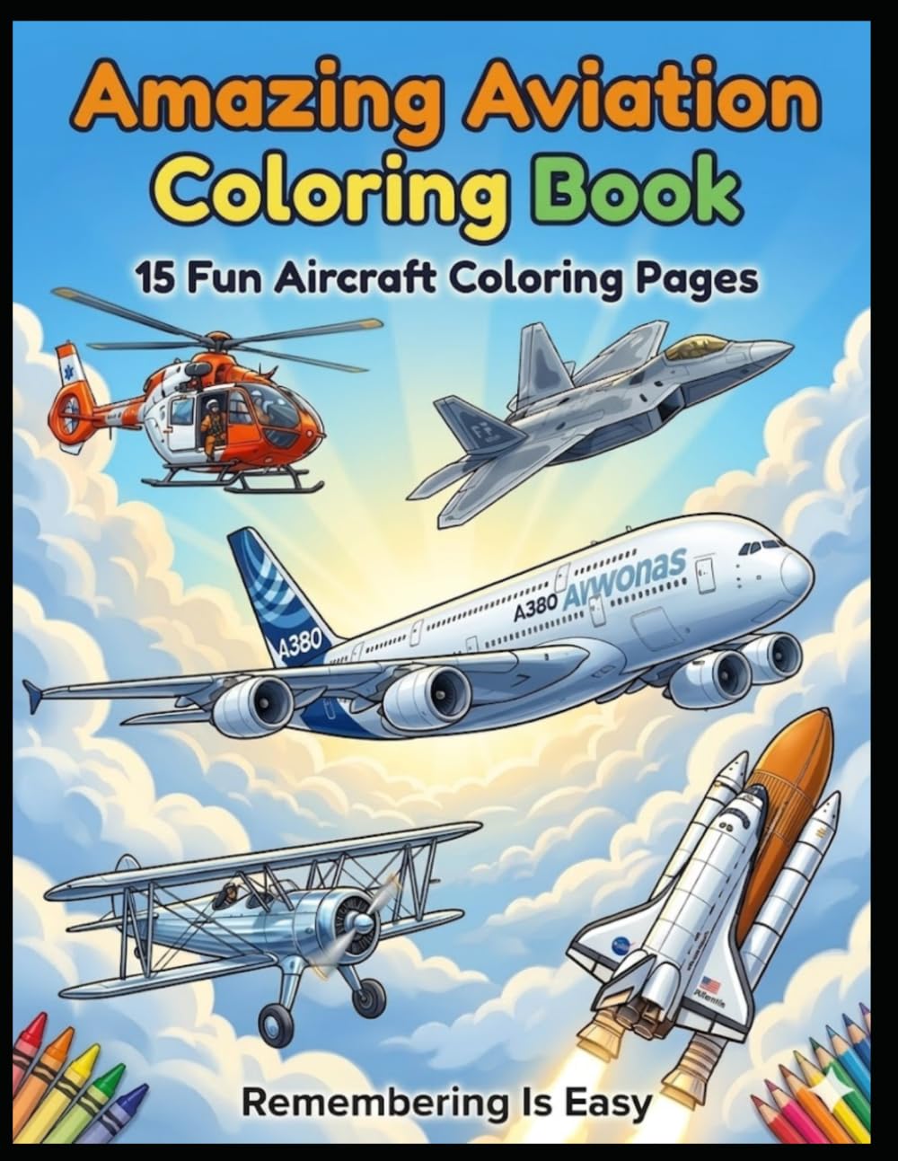 Amazing Aviation Coloring Book: 15 Exciting Aviation Designs with Reference Images