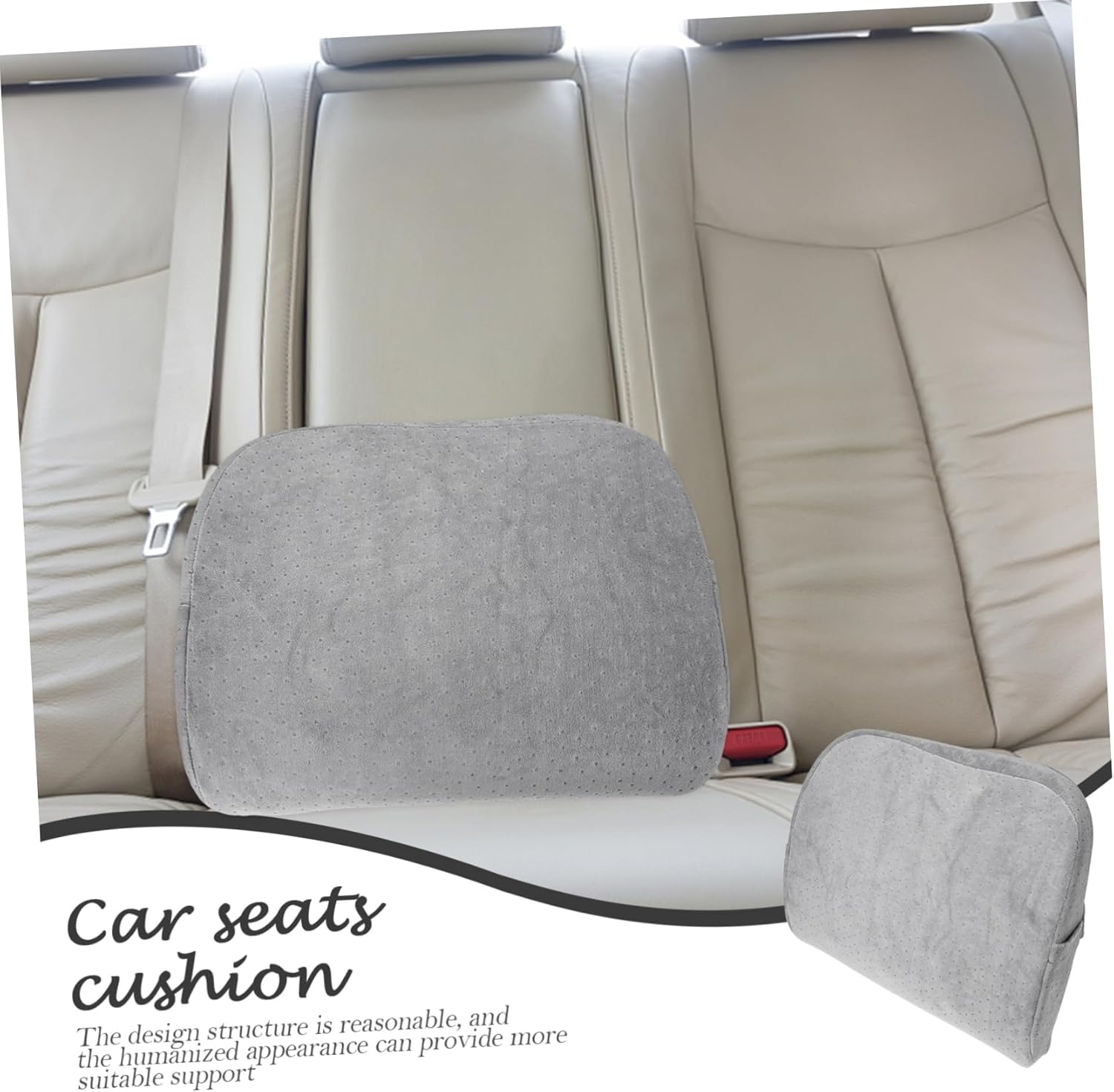 Zerodeko Memory Foam Lower Back Cushion for Car and Office Ergonomic Lumbar Support Pillow with Soft Material Comfortable Waist Relief Pad for Long Sitting Gray