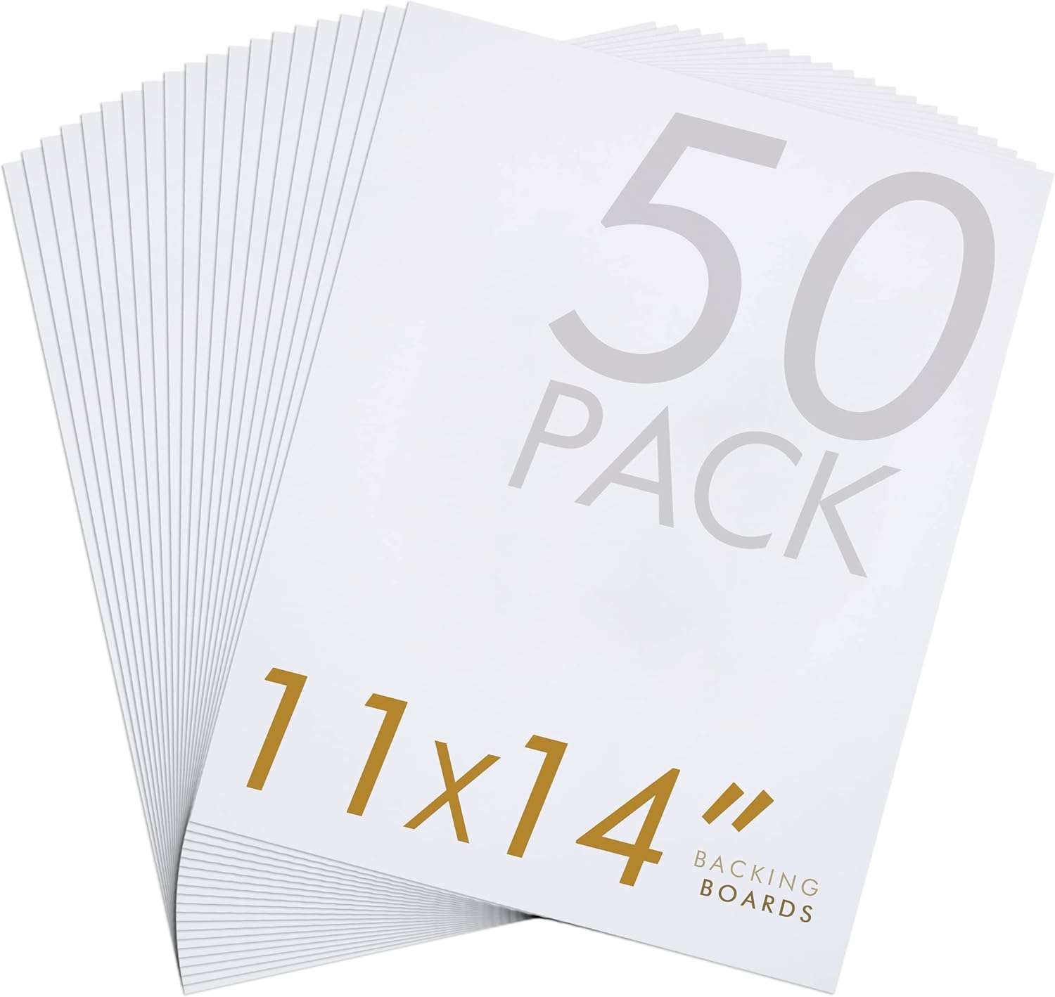 Falling in Art 50 Pack AcidFree Mat Boards 11x14 Uncut White Backing Boards, 4