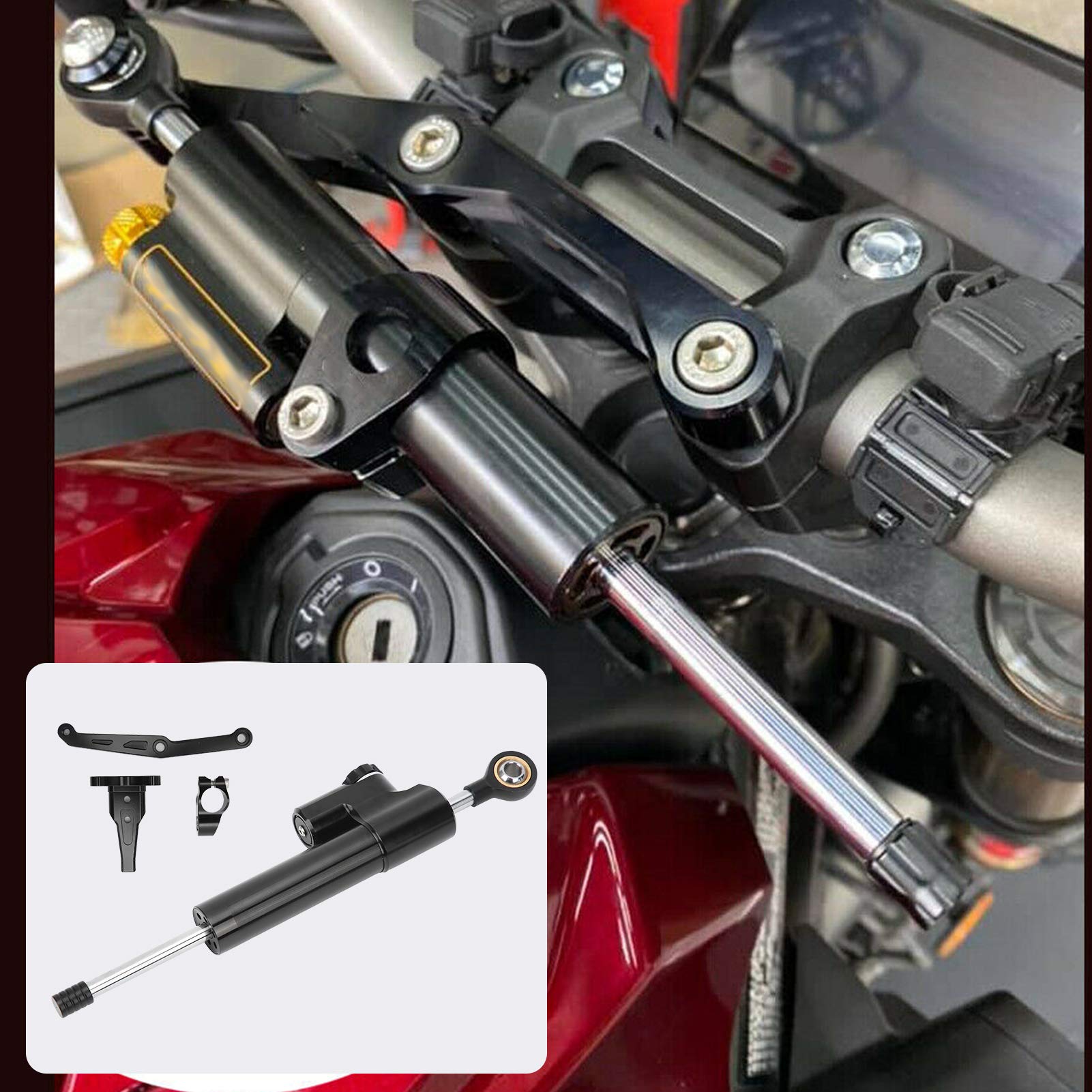 Motocyklowy amortyzator układu kierowniczego, amortyzator układu kierowniczego stabilizator układu kierowniczego 6063 kęsów aluminiowy stabilizator motocykla do motocykla dla Honda CB650R