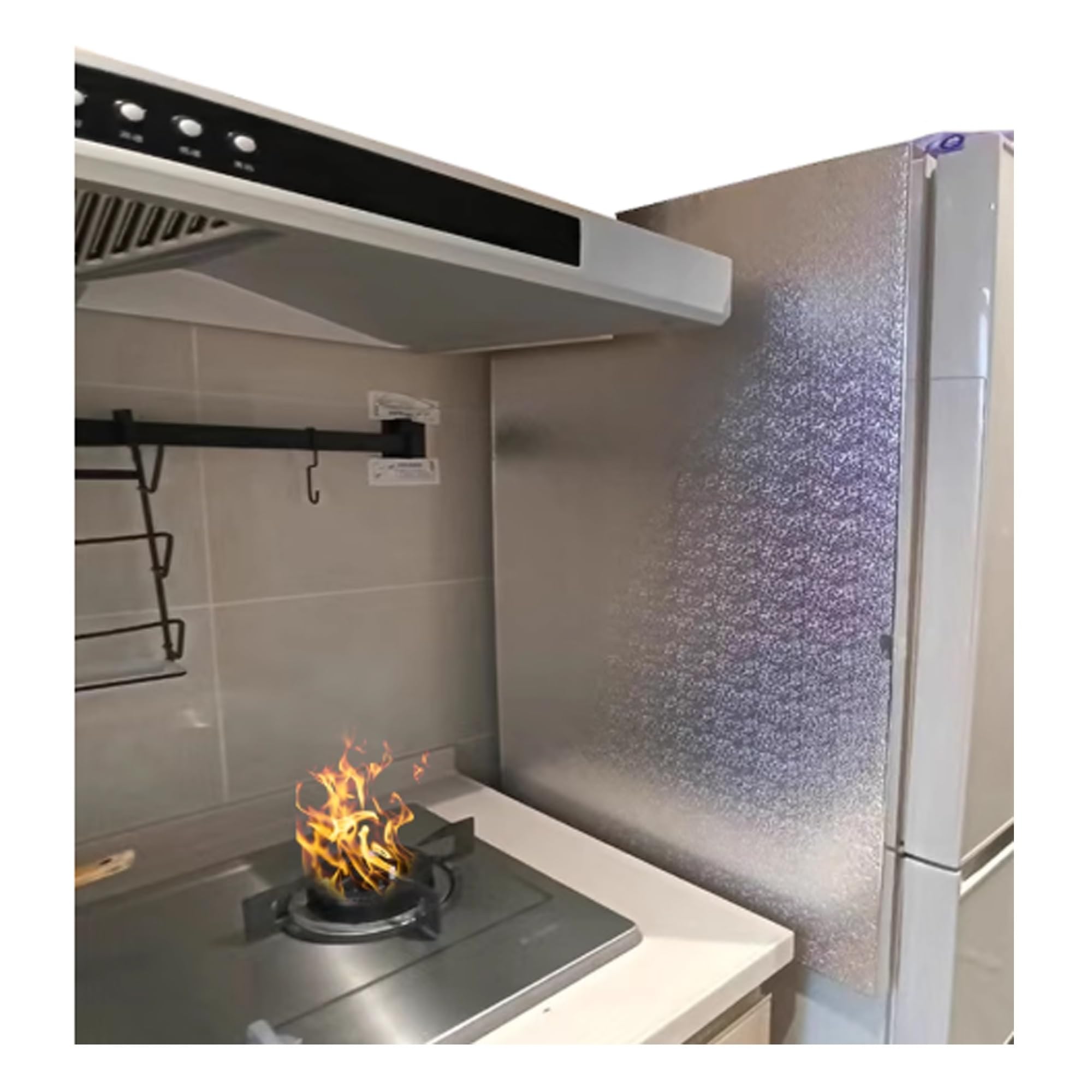 Panel aislante para refrigerador y zona de fuegos que simplifica la limpieza diaria