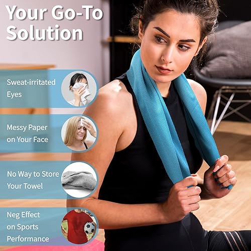 Miniatura 6 de YESLIFE Paquete de 4 toallas refrescantes de 40 x 12 pulgadas, toallas de gimnasio para hombres y mujeres, toallas de entrenamiento suaves y