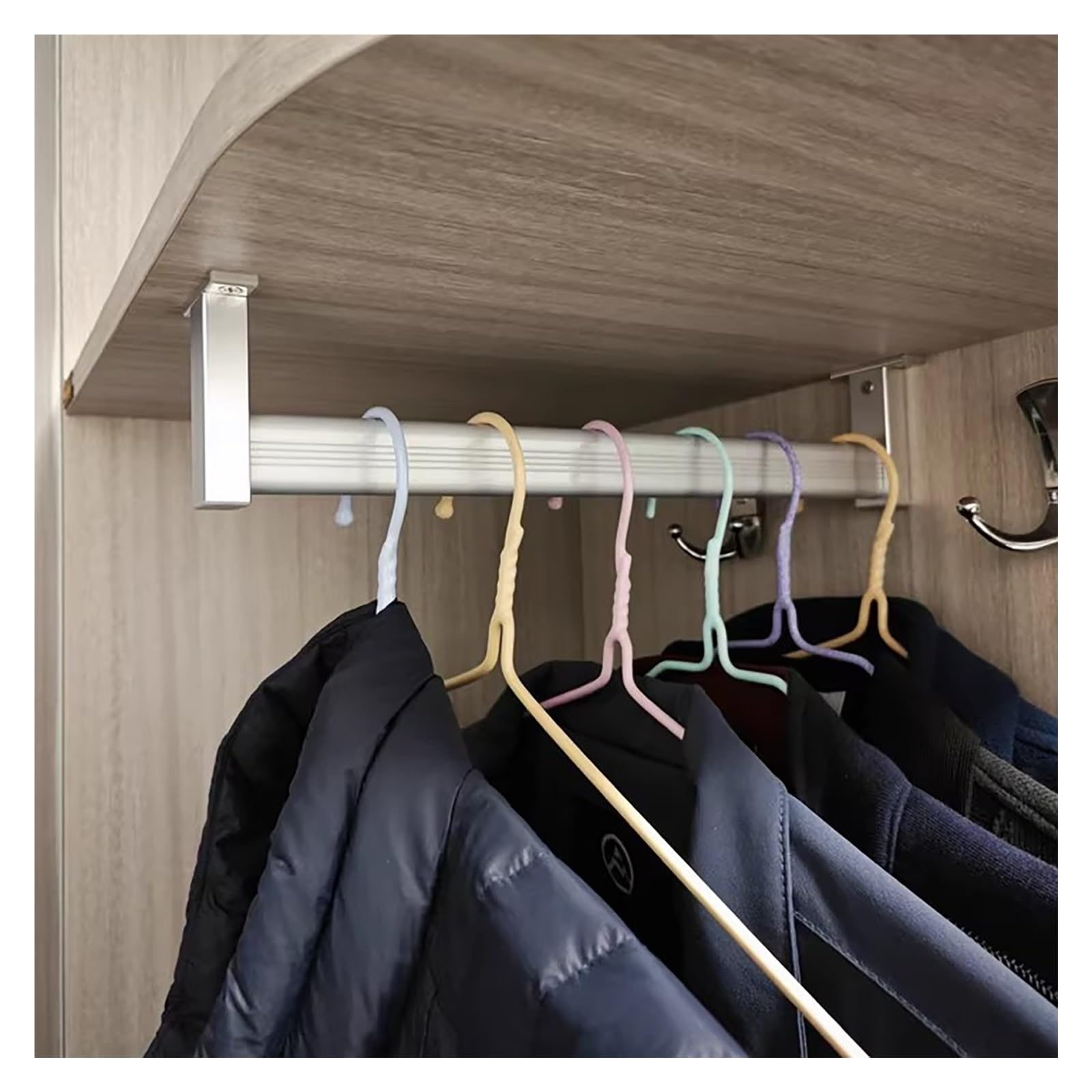 wardrobe rails and fittings U Shape Closet Rod Top Mounted, 60 80 70 30 75 100 110 Heavy Duty Wardrobe Rails And Fittings, Strong Clothes Rail Pole Heavy Duty, Wardrobe Poles for Hanging Clothes Screw