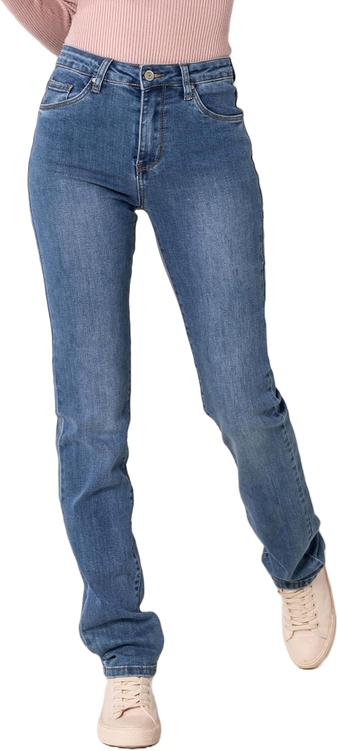 Nina Carter P109 Skinny Fit Jeans voor dames, hoge taille, nauwsluitende stretch jeansbroek, terracotta (P056-13), S