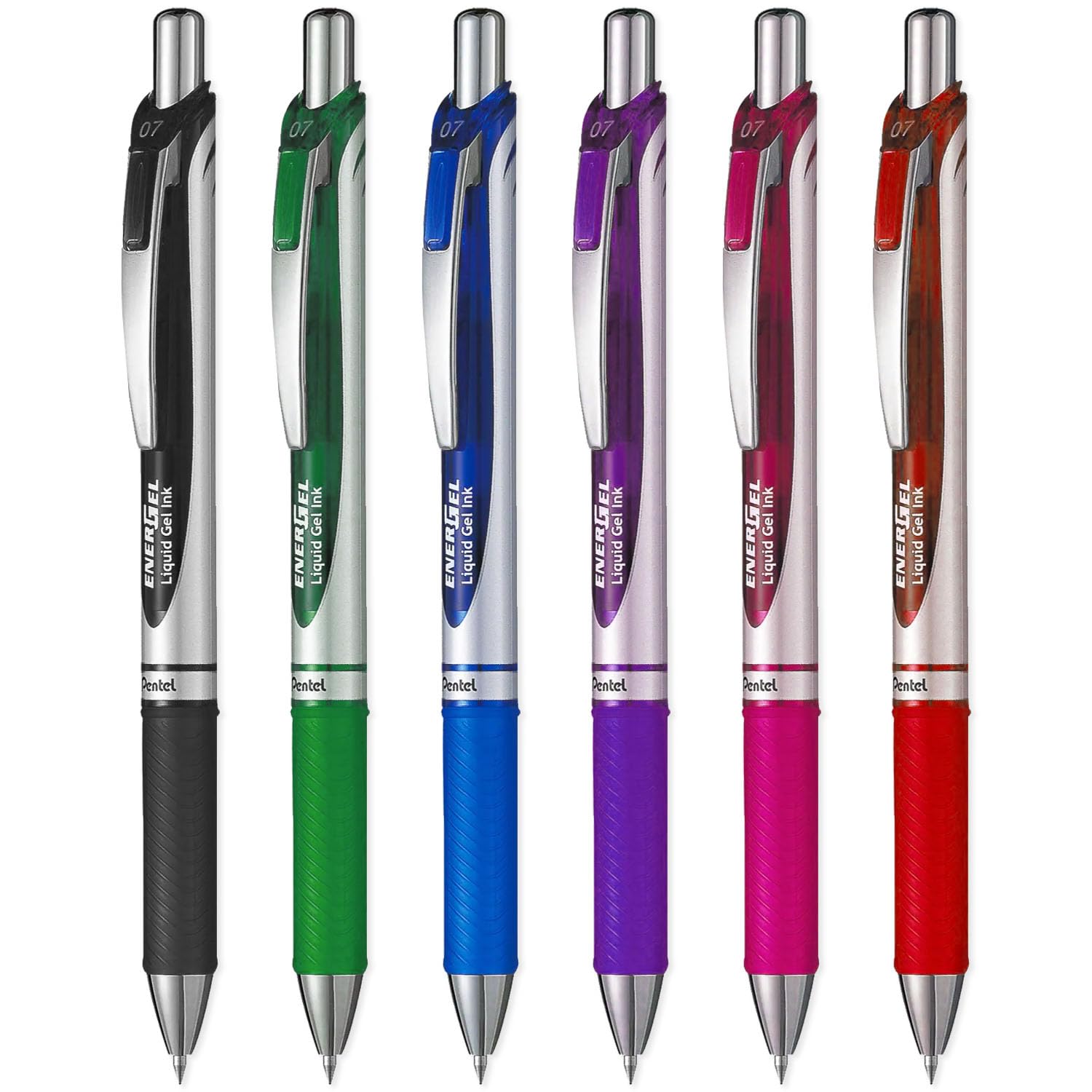 Pentel EnerGel XM BL77 - Retractable Liquid Gel Ink Pen - 0.7mm - 54% Recycled - Clam Pack Gift Set of 6 (Popular) - Image 2