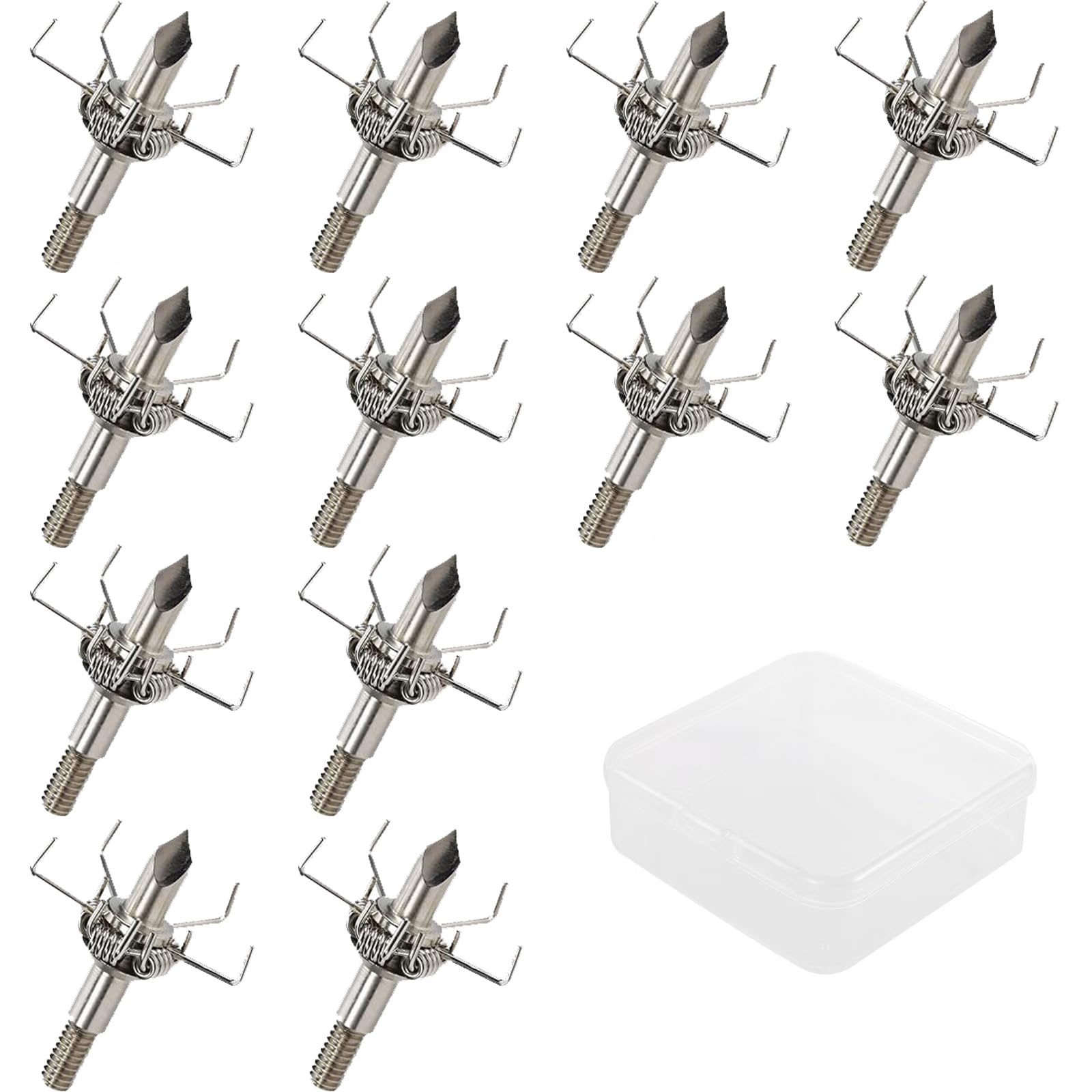 KURUGEILI 12PK 100 Grain Small Game Broadheads Blunt Judo Points with Broadhead Case Screw in Judo Broadheads for Hunting & Field Practice-Perfect for Small Game and Target Shooters