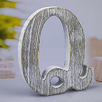 Vista 9 de Letras de madera rústica sin terminar de 8 pulgadas para decoración de pared, letras decorativas de pie en rodajas, decoración de tablero