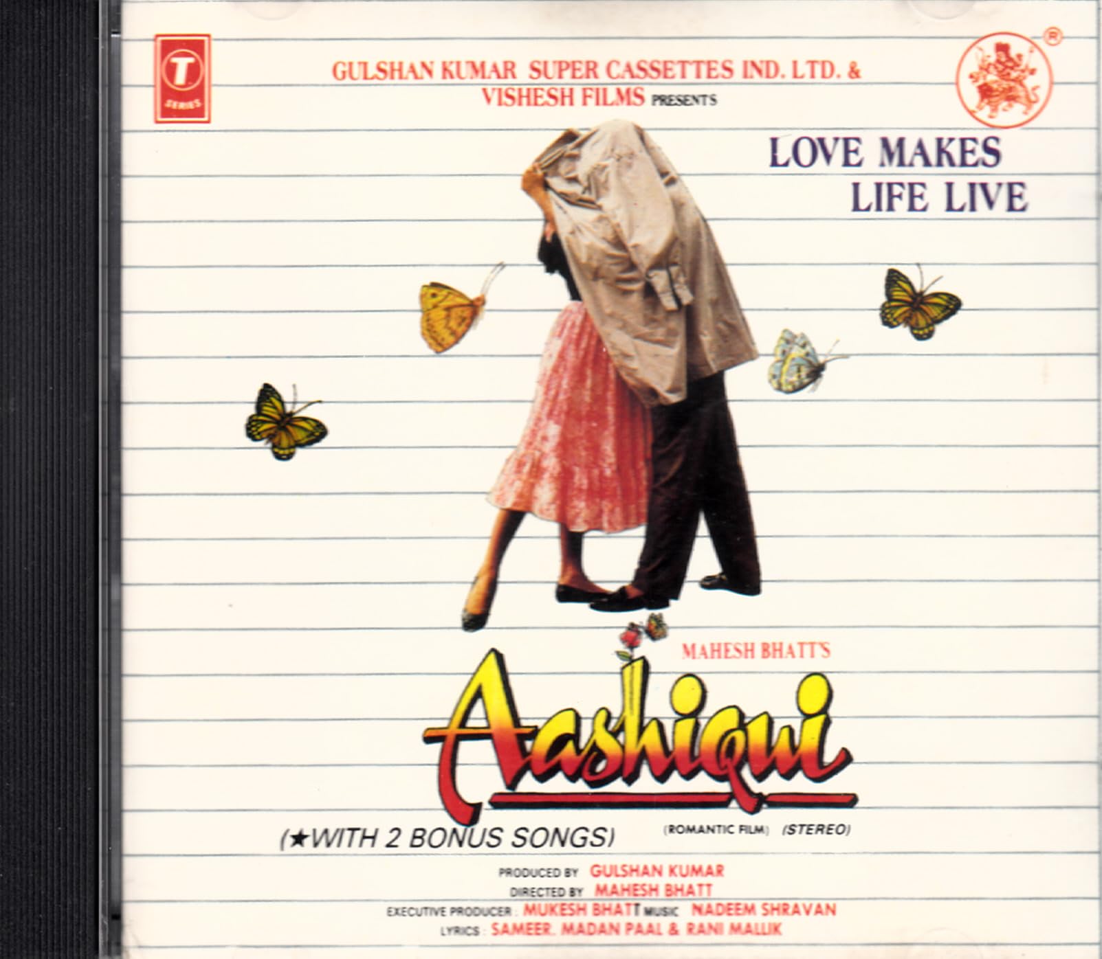 AASHIQUI * with 2 Bonys Sogs , LOVE MAKES LIFE LIVE SCI , First Edition, Year 1990 Music : Nadeem Shravan