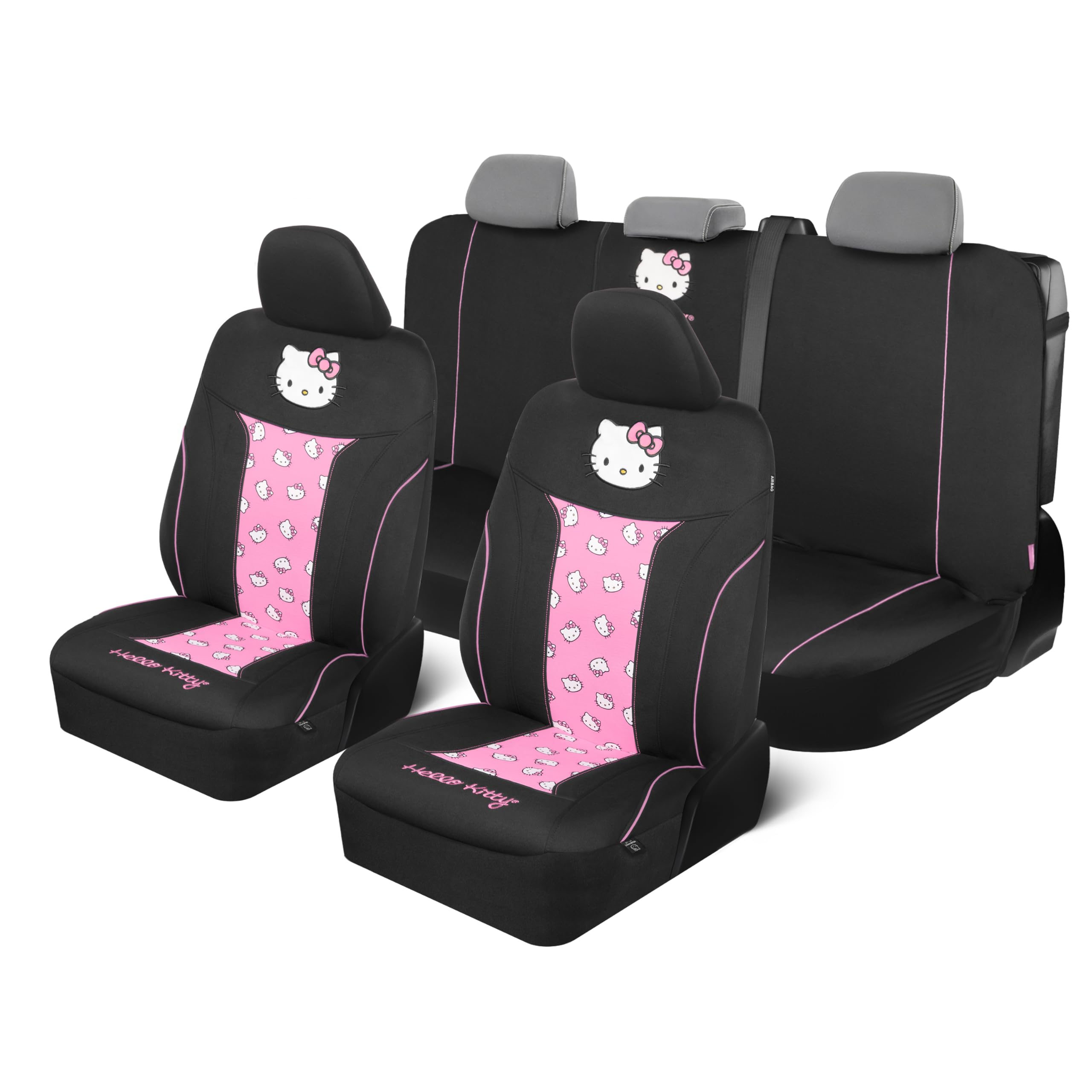 Hello Kitty Car Seat Covers Full Set - Official Sanrio Car Accessories