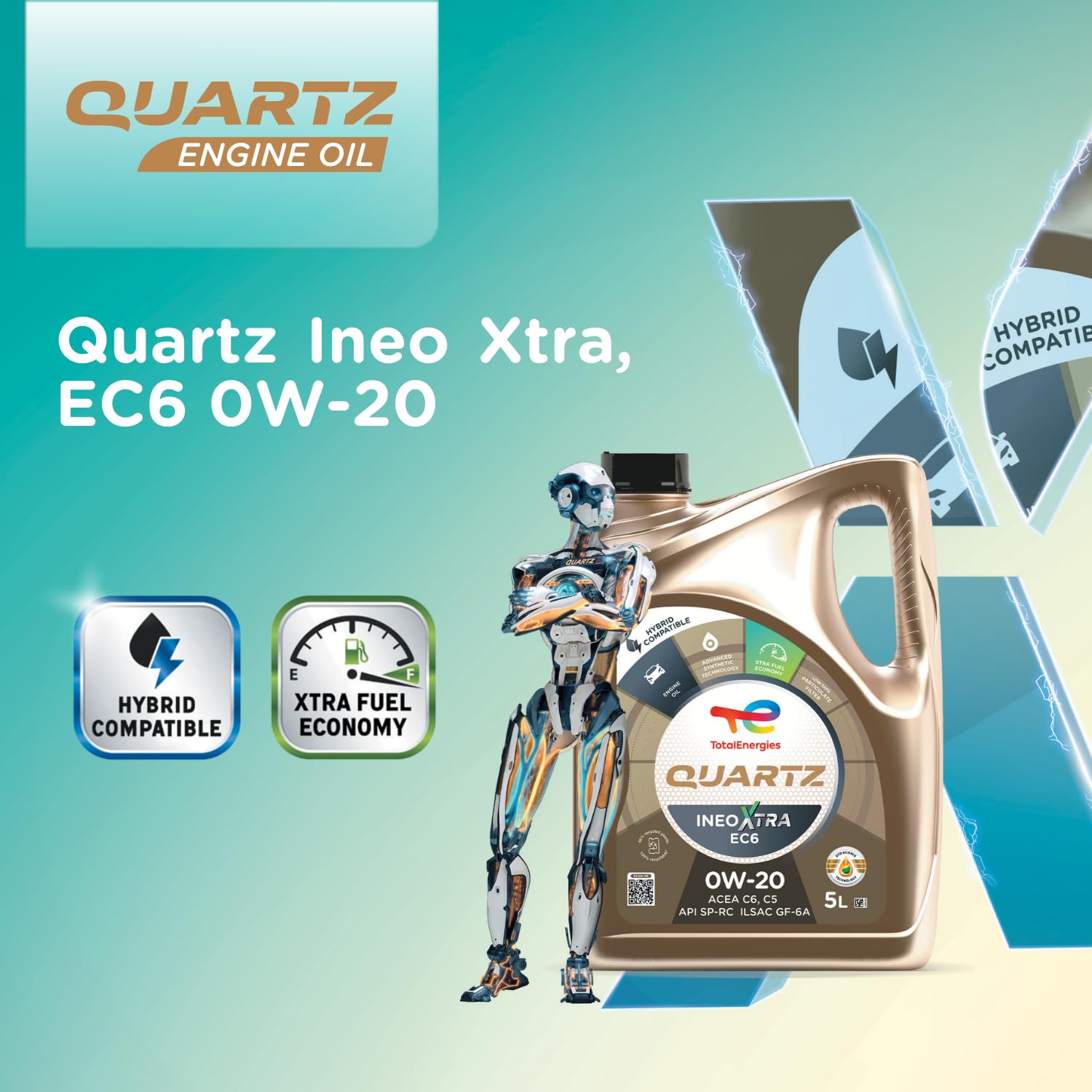 TotalEnergies Quartz Ineo Xtra EC6 0W20 Motoröl Advanced Synthetic 5L - ACEA C6/C5, API SP, ILSAC GF-6A - Eco-Science Technology
