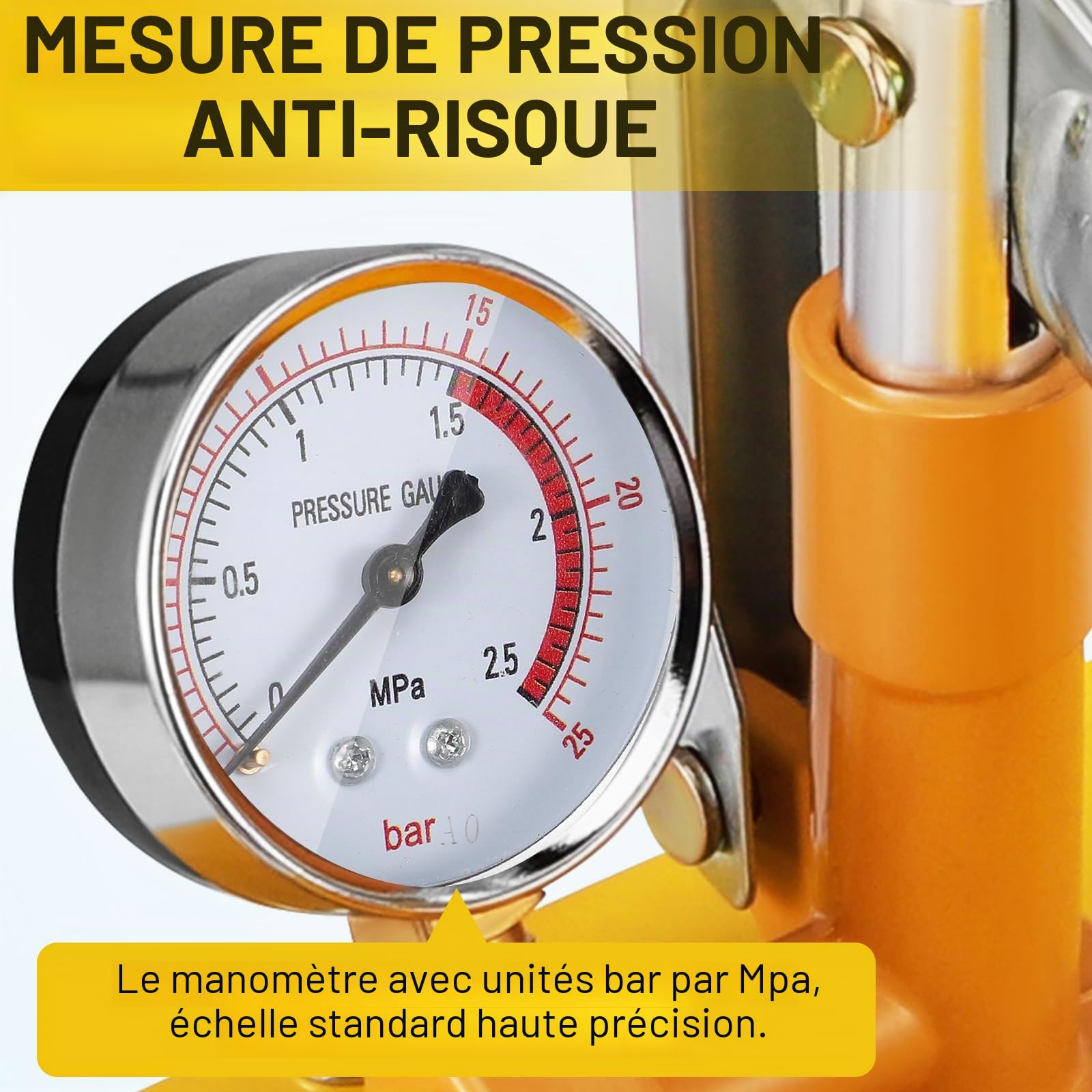 Pompe À Pression Manuelle 2,5 MPa 25 Bar Volume Réservoir Eau 5 L Solaire Hydraulique