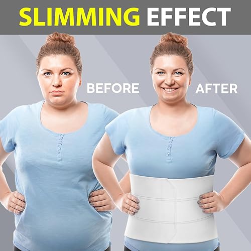Miniatura 4 de BLITZU 9 pulgadas, 3 paneles de banda posparto para el vientre y carpeta abdominal, cinturón de soporte de compresión para recuperación poscirugía,