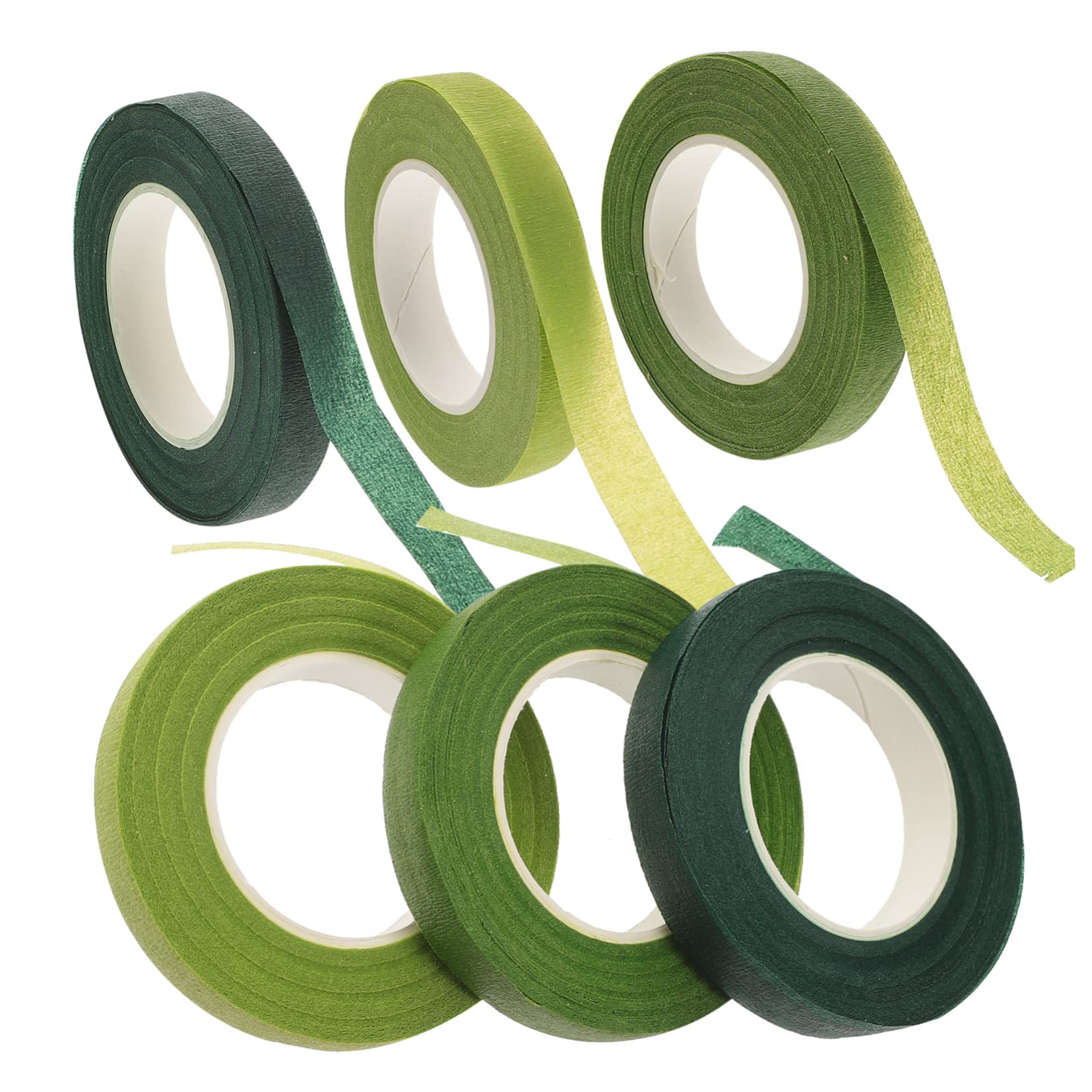 Veemoon 6 Rolls Bouquet Stem Wrapping Tape Deep Yards Each for Floral Arrangement Easy to Tear Stretchable Versatile Floral Packaging