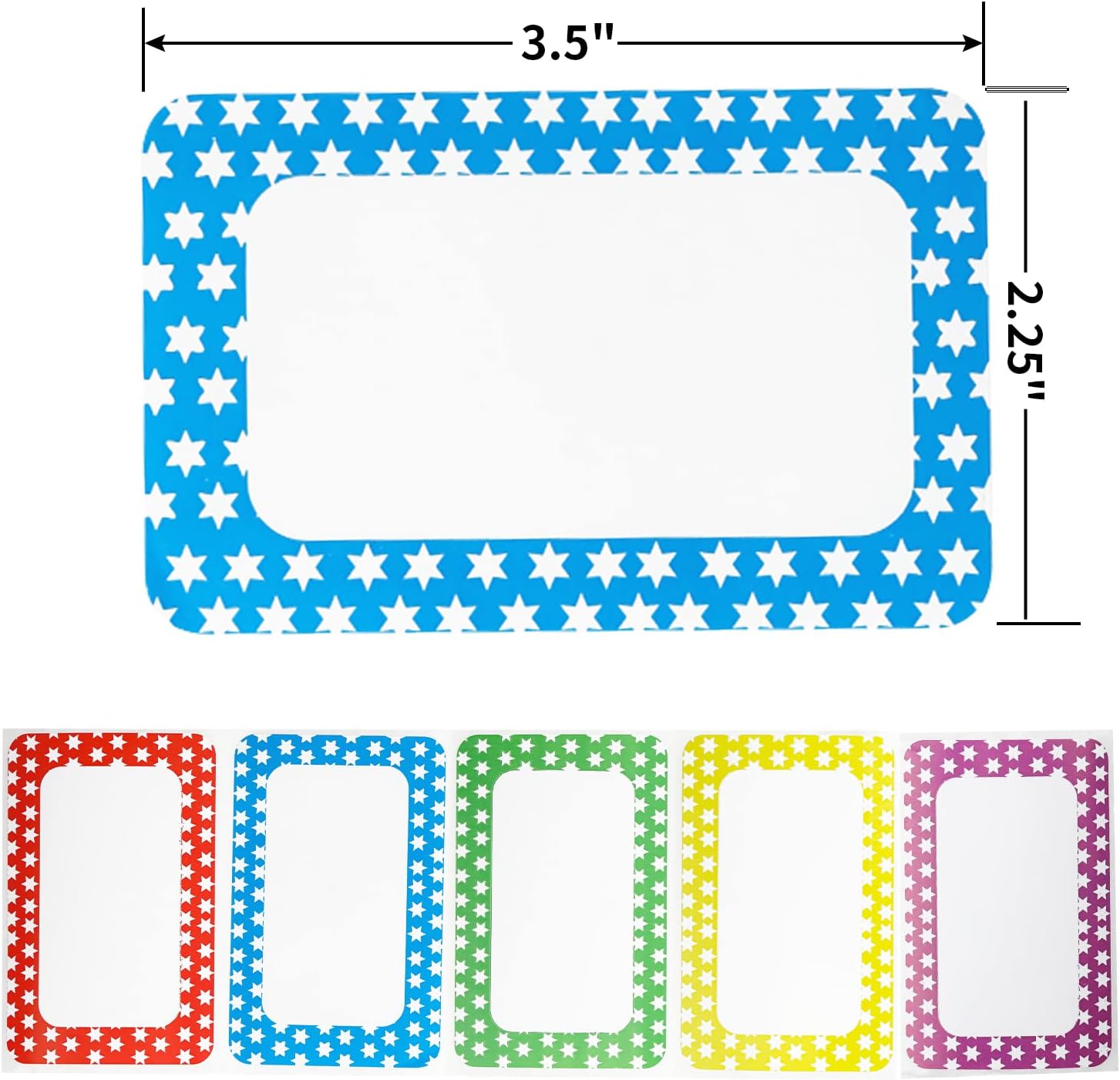 3.5"x2.25" Colorful Name Tags 400pc 5 Colors Name Tag Stickers for Office, School, Classroom, Kitchen, Refrigerator - Image 2