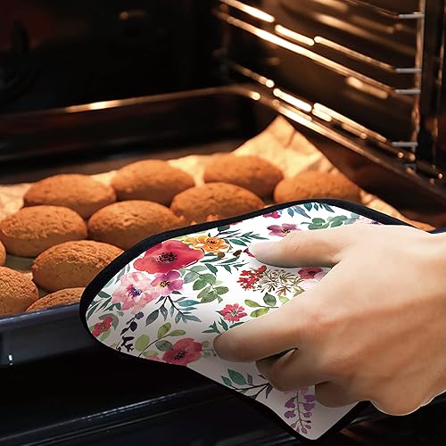 Miniatura 7 de Juego de 2 soportes para macetas de flores florales de acuarela, resistentes al calor, para microondas, hornear, horno, platos finales y barbacoa