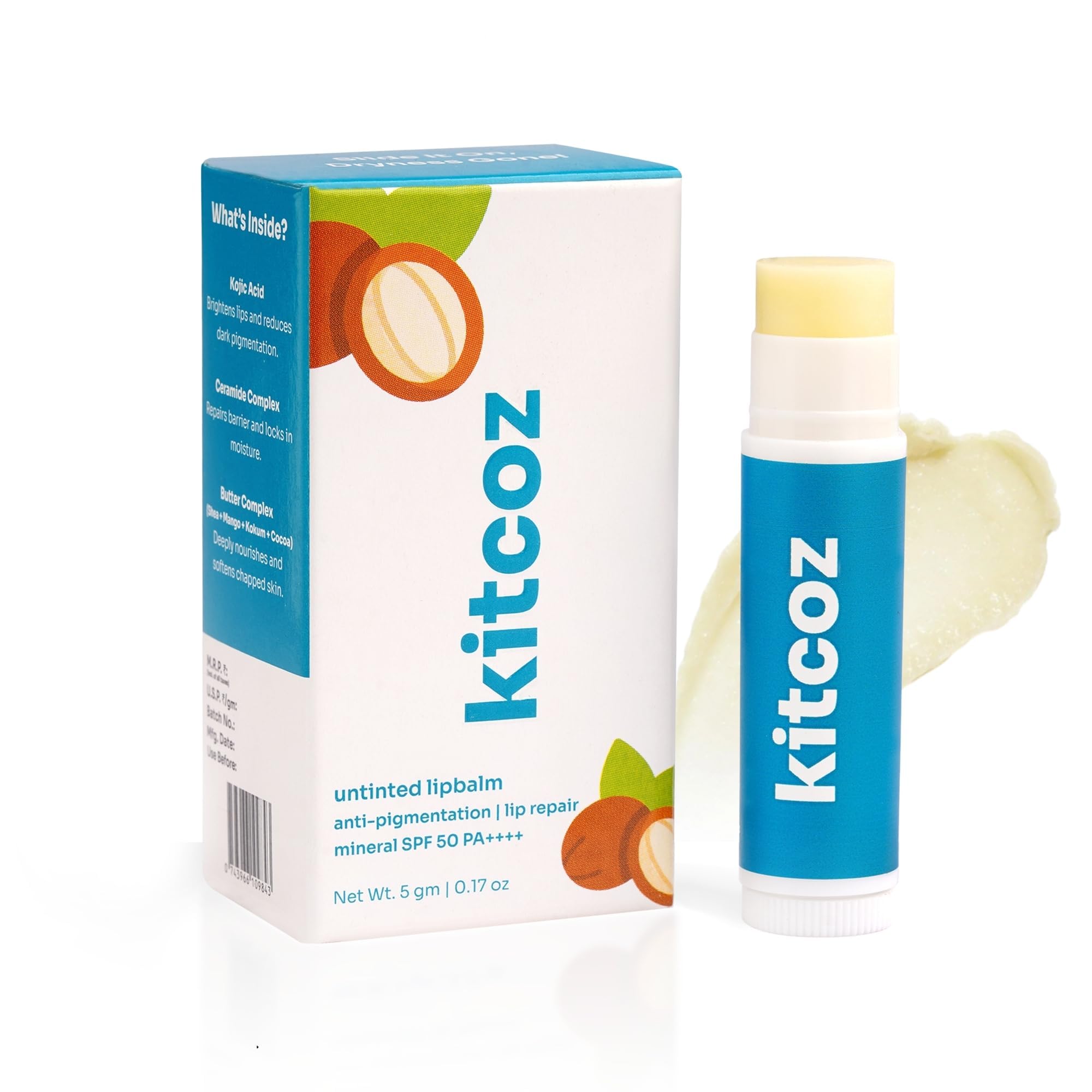 Kitcoz Ceramide Lip Balm with Kojic Acid & SPF 50 PA++++ for Dark, Pigmented & Dry Lips - 5g, Unisex (Natural - Untinted)-picture-10