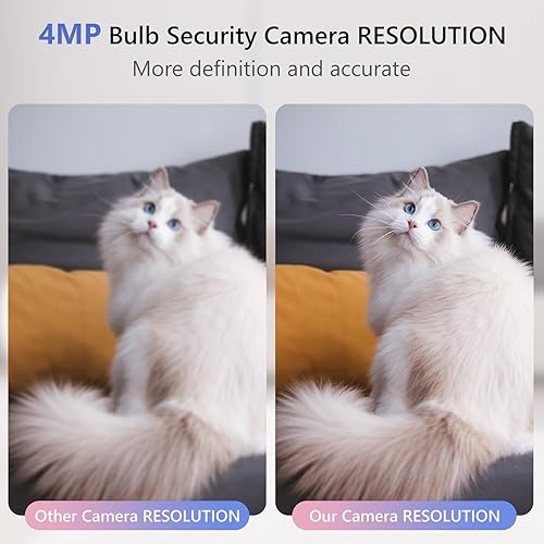 Miniatura 2 de BondFree Cámara de seguridad con bombilla de 4MP 5G y 2.4GHz WiFi, cámara de seguridad inalámbrica, enchufe de luz E27, día y noche a todo color,