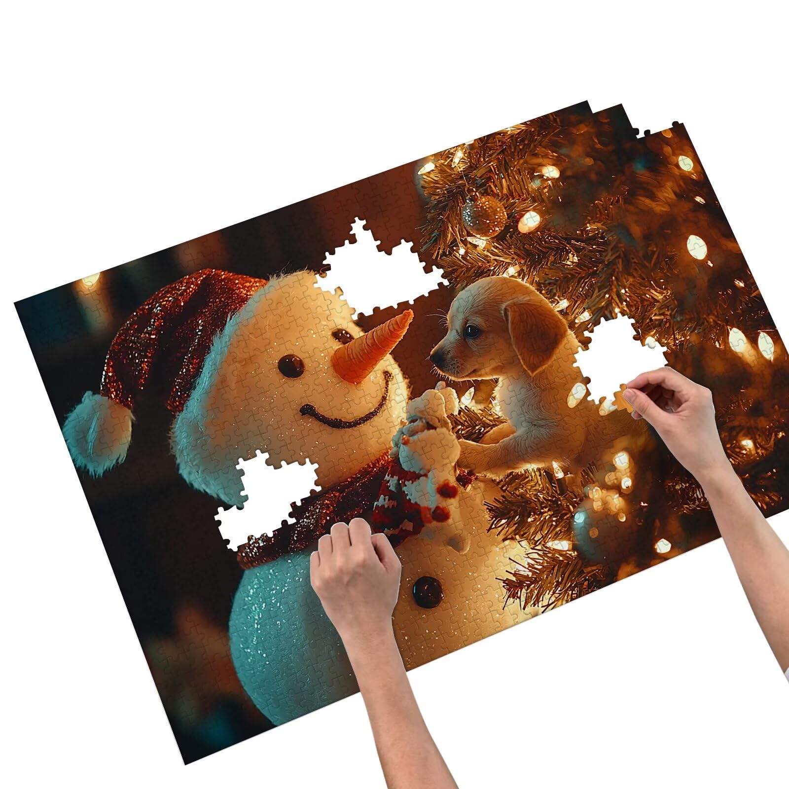 Puzzle 2000 Pezzi per Adulti, Puzzle Pupazzo di Neve in Legno per Adulti, Rompecapo in Legno Impegnativi, Giochi Educativo per Famiglie, Rompecapo con Scatola Regalo per Decorazioni Casa, Regalo, X-48