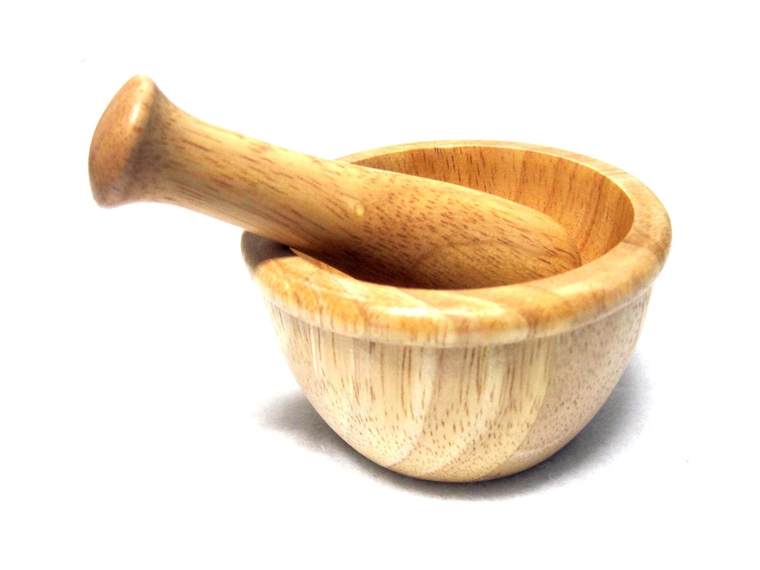 New Mini Wooden Mortar & Pestle Grinding Bowl Set Garlic Crush Pot Kitchen Tool