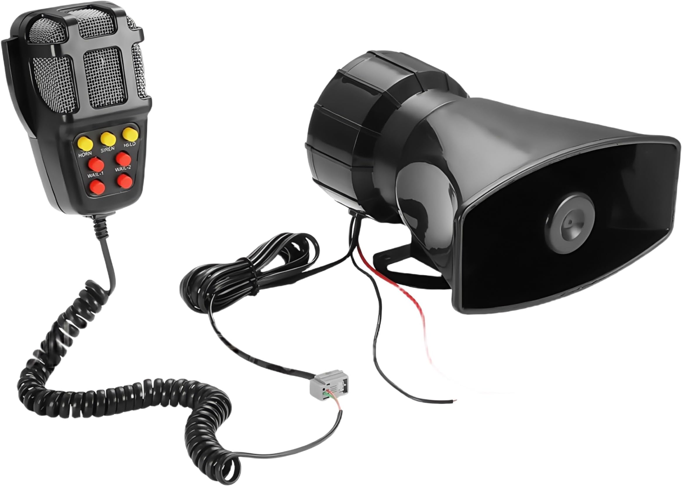 Mioke Car Siren Speaker,12V 100W 7 Tone Sound Car Siren Vehicle Horn With Mic PA Speaker System Emergency Sound Amplifier