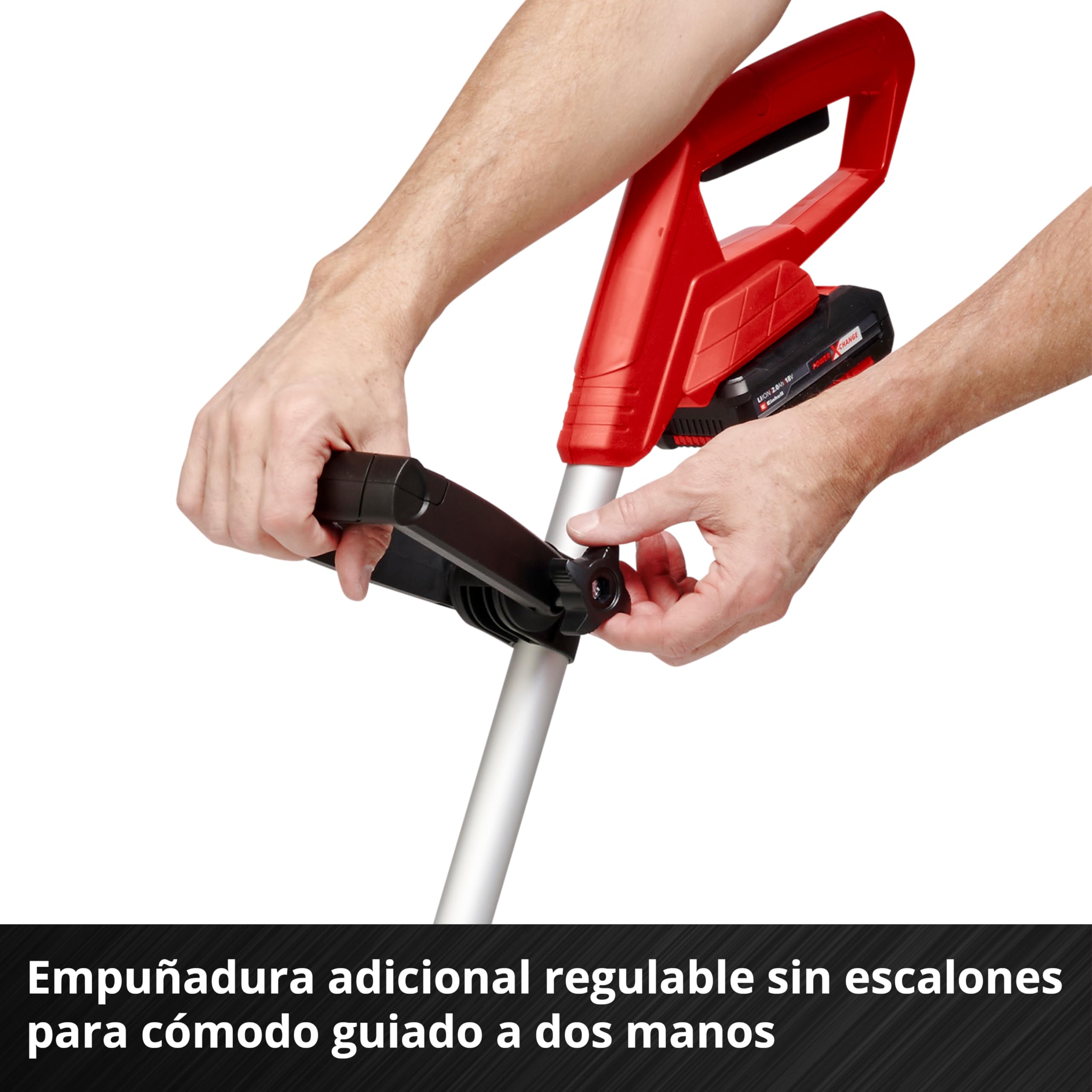 Einhell Cortabordes a batería - GC-CT 18/24 Li - Solo Power X-Change - Ligero y manejable, Mango Ajustable y Mango Adicional, Protector de Flores, Incluye 20 Cuchillas. Batería y Cargador aparte