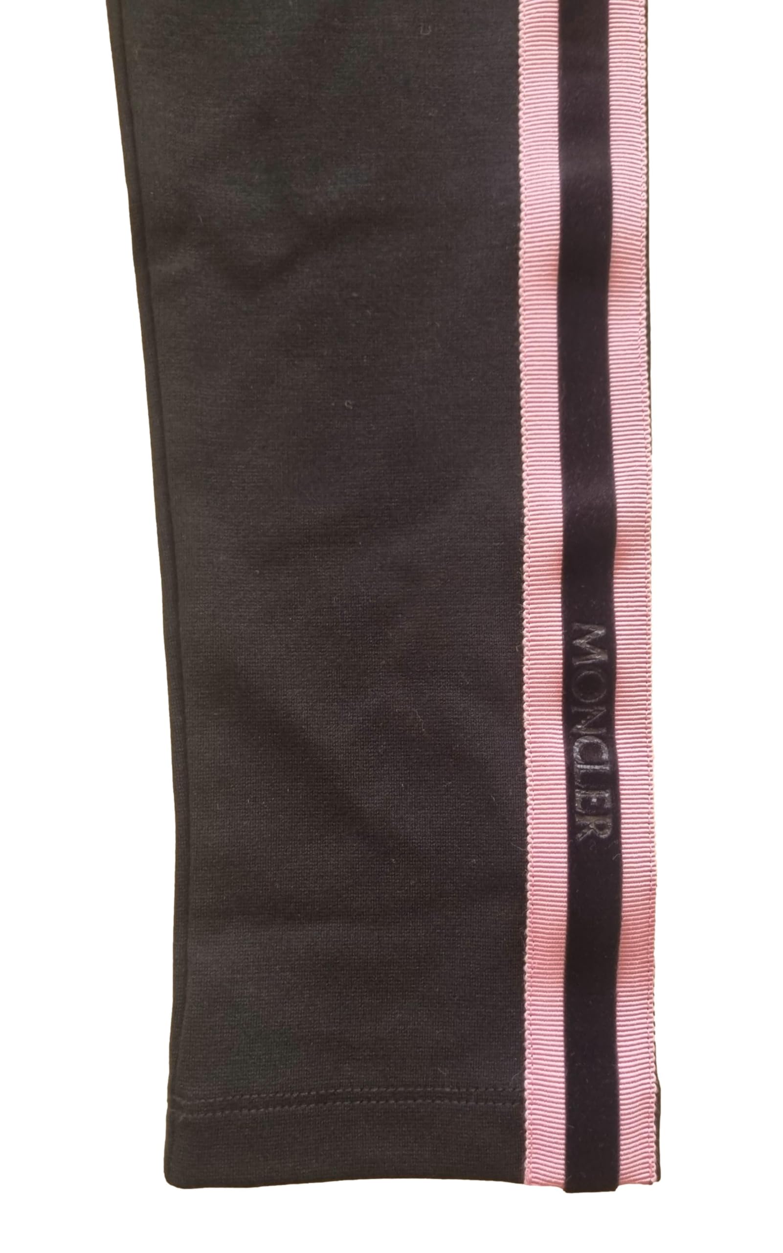 Moncler Junior Hose Leggings Mädchen 8H73010 Schwarz und Rosa