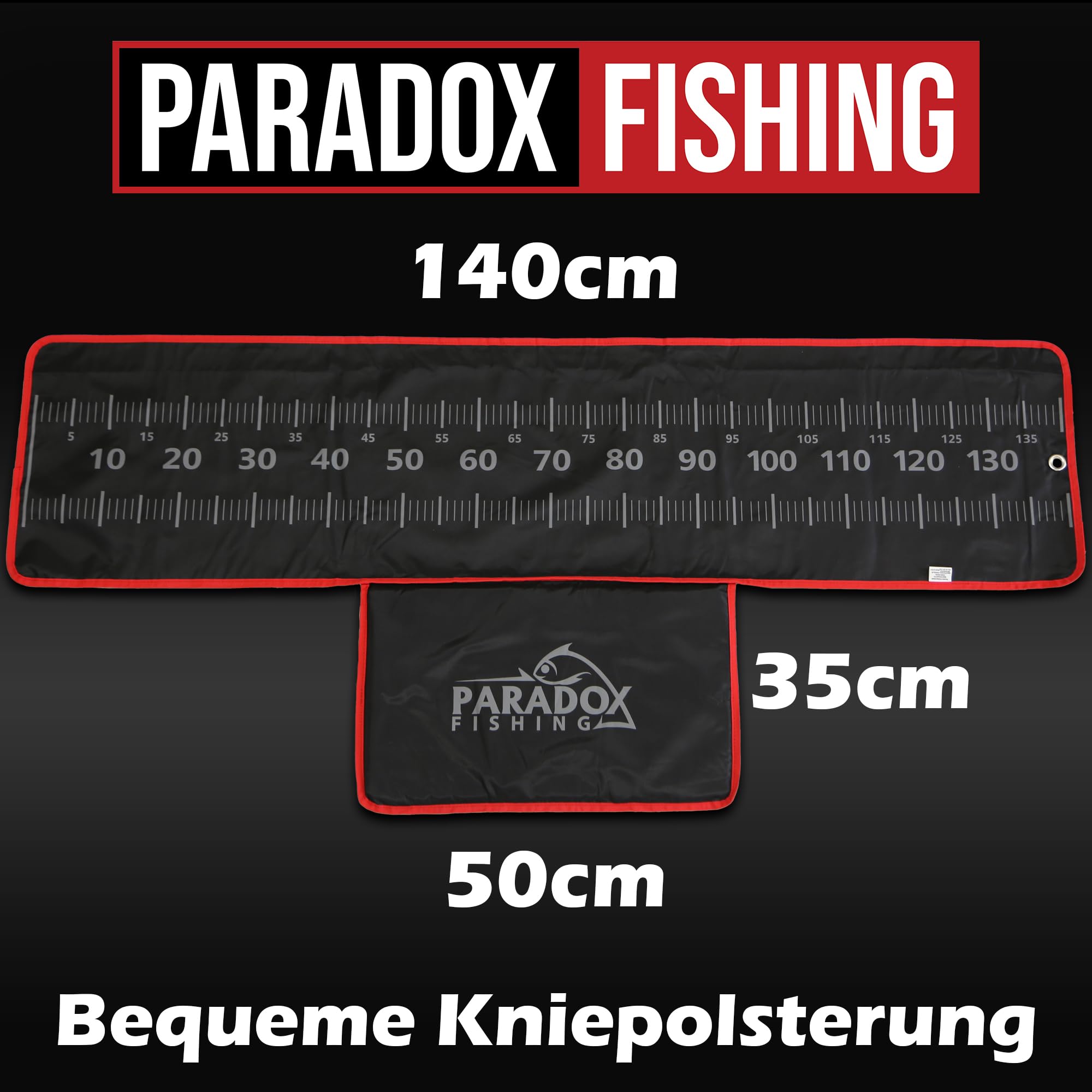 Paradox Fishing Mata wędkarska, 140 x 35 cm, taśma miernicza, mata do ściągania