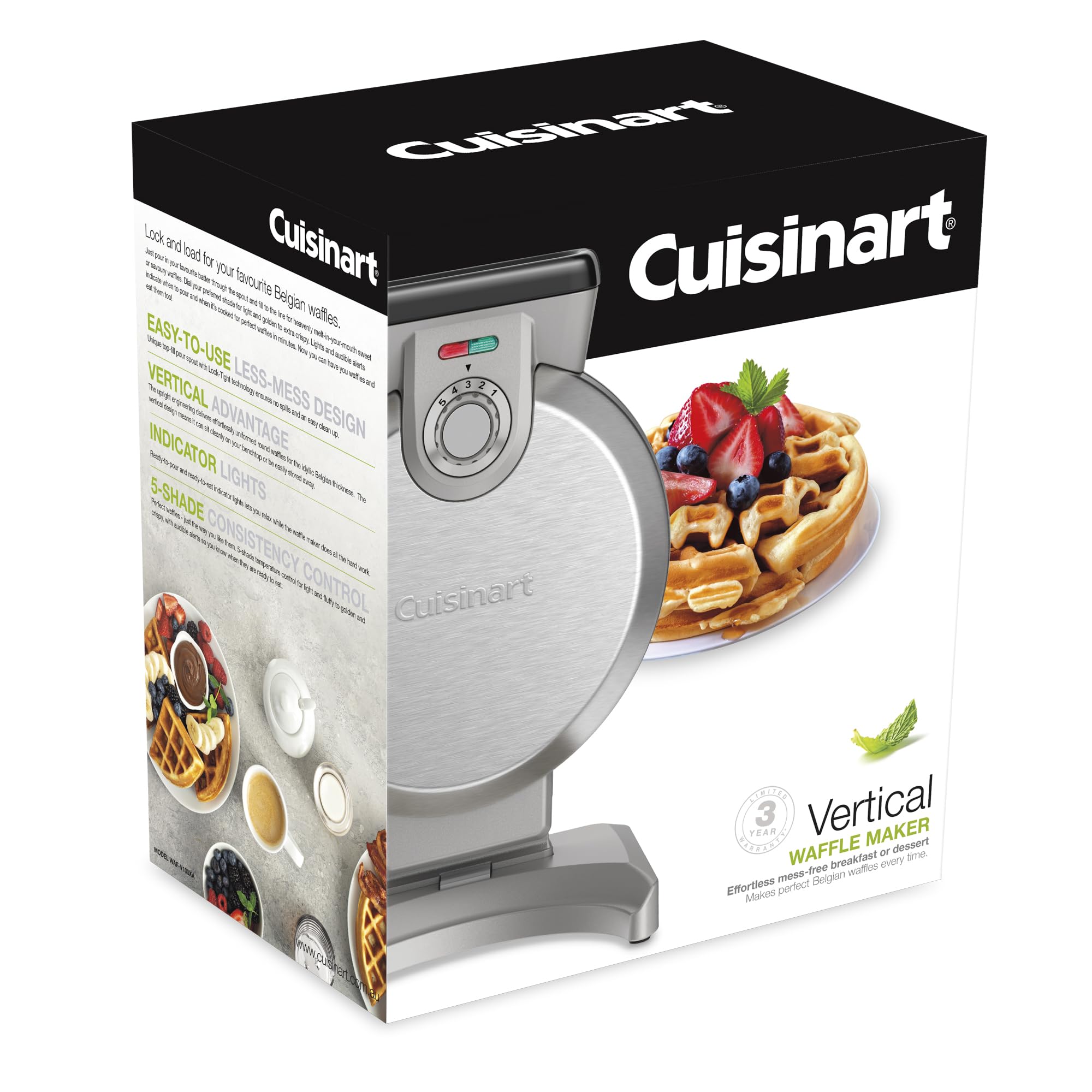 Cuisinart Vertical Belgian Waffle Maker, Brushed Stainless Steel