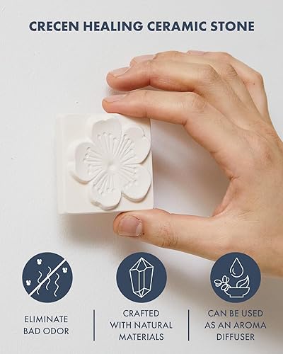 Miniatura 2 de CRECEN Air Healing K-Flowers - Juego de 4 azulejos cuadrados de cerámica, 1 juego, hermosos azulejos de cerámica natural purificadores de aire,