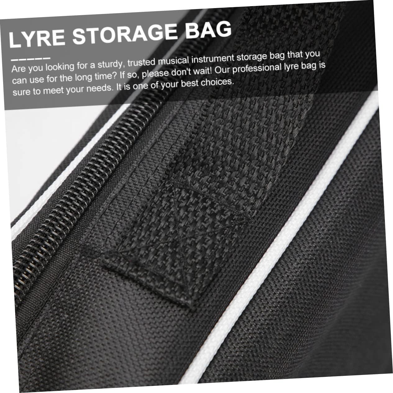SUPVOX 2pcs Polyester Padded Lyre Handheld Storage Bag Lyre Case for Musicians Breathable Music Instrument Bag Design