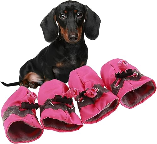 Miniatura 7 de Zapatos suaves para perros pequeños, zapatos ligeros para cachorros para verano e invierno, botines antideslizantes para caminar, color negro,