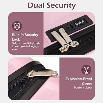 Luggage Sets 3 Piece Lightweight Hardshell Luggage Set, Travel Suitcase with Spinner Wheels 3 Piece (20, 24 & 28 Inch) Suitcase Set (Pink)