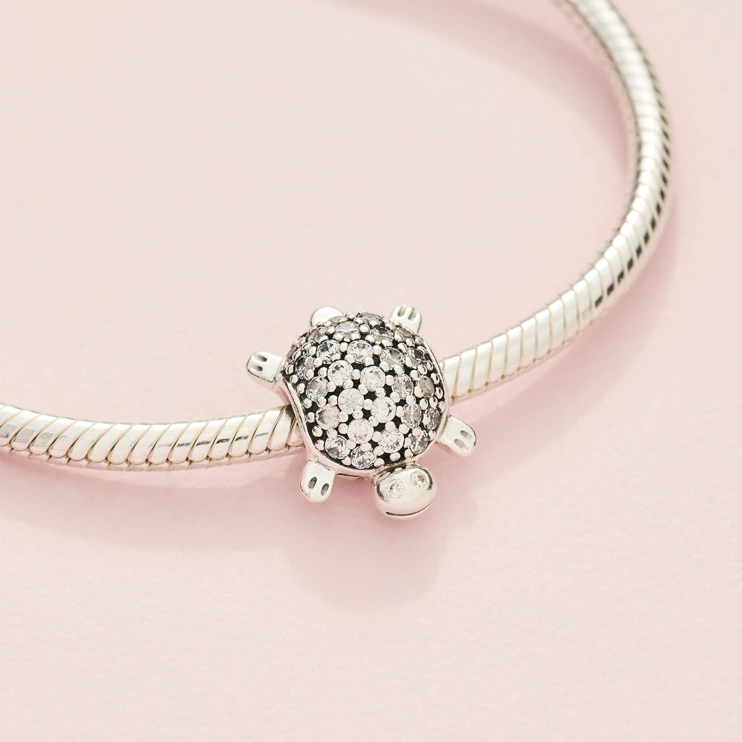 PANDORA Jewelry Pave Sea Turtle Cubic Zirconia Charm in Sterling Silver