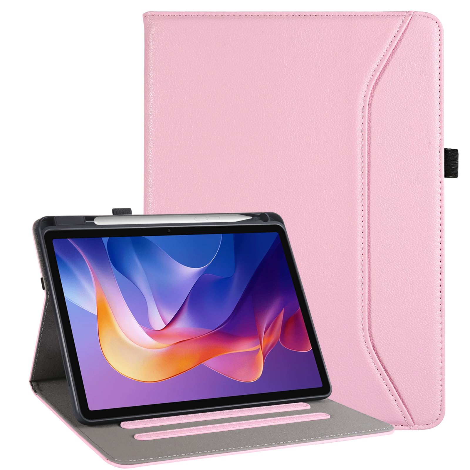Vakarey für Lenovo Idea Tab Plus Hülle mit Stifthalter Stoßfest Hülle für Lenovo Idea Tab Plus 12.1 Zoll TB361FU,Rosa