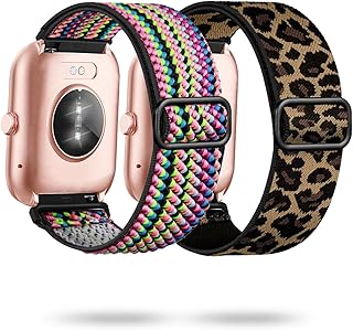 IDW17, IDW20, IDW21, IDW23, IDW25, IDW26 Smart Watch Bands, LYSANDRA Stretch Elastics Nylon Adjustable Replacement Strap Compatible for MMBX IDW26 Smart Watch, IDW26, TOOBUR IDW20, IDW26, WMK IDW20, WNH IDW25 for Men & Women