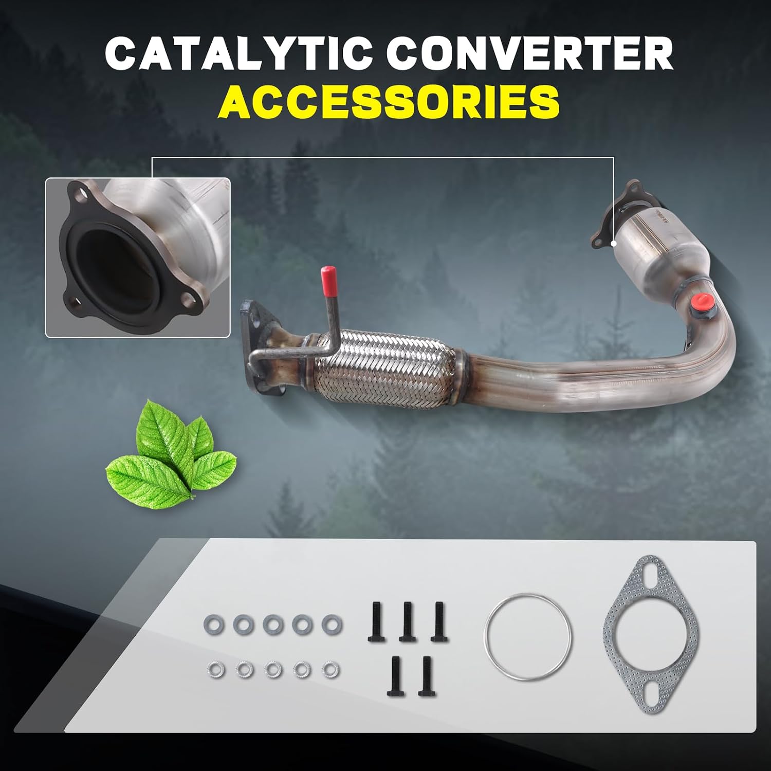 Front Catalytic Converter Direct-Fit Compatible for 2010-2014 Chevrolet Equinox 2.4L, for 2010-2014 GMC Terrain 2.4L, for 2012-2015 Chevrolet Captiva Sport 2.4L, OE# 16796 50507 679544 (EPA Compliant)