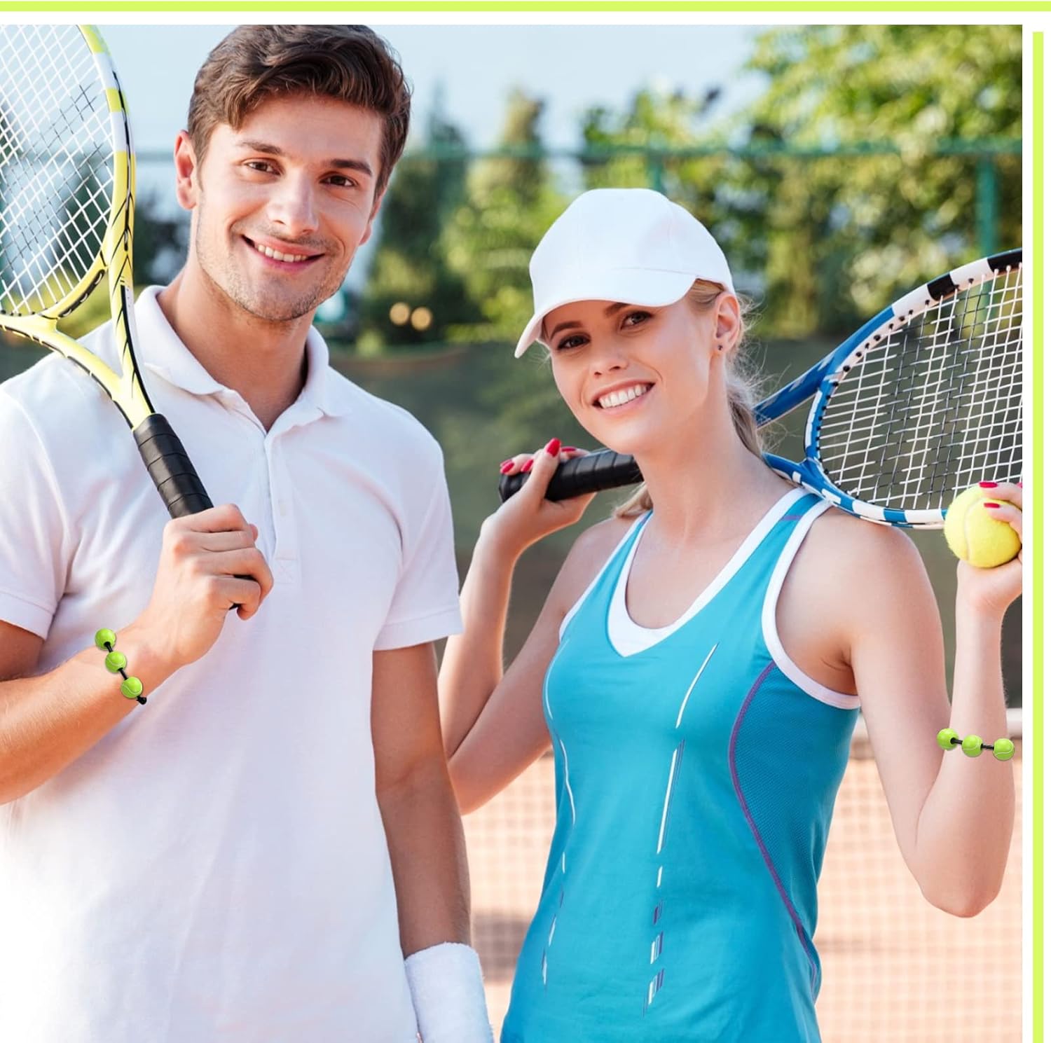 Janmercy 36 Pcs Tennis Charm Bracelets Adjustable Sport Theme Charm Bracelets Inspirational Tennis Theme Party Supplies Tennis Party Favors Sports Fan Bracelets for Team Women Men Boys Girls : Sports & Outdoors