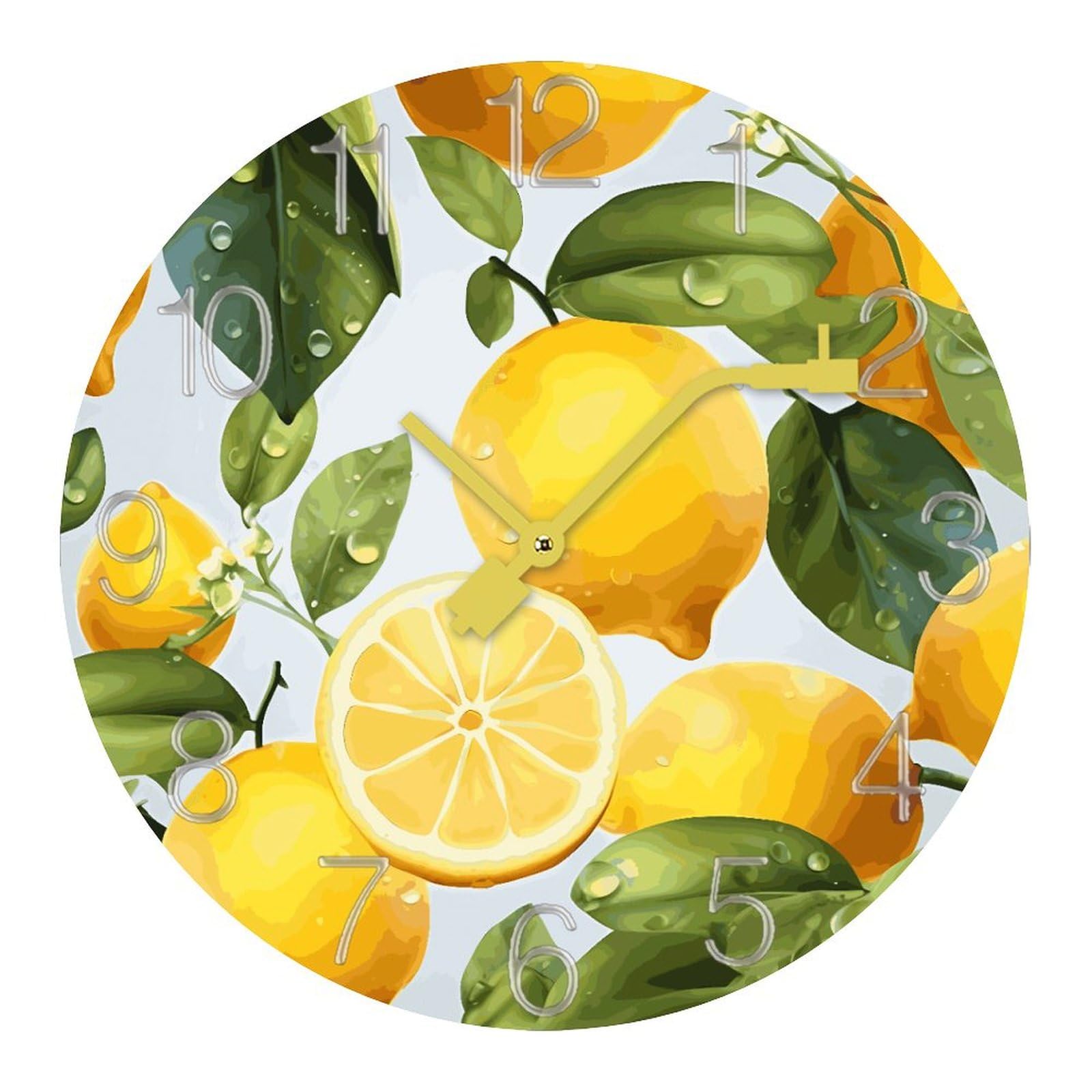 Horloge moderne jaune pour décorer la salle de bain et la cuisine