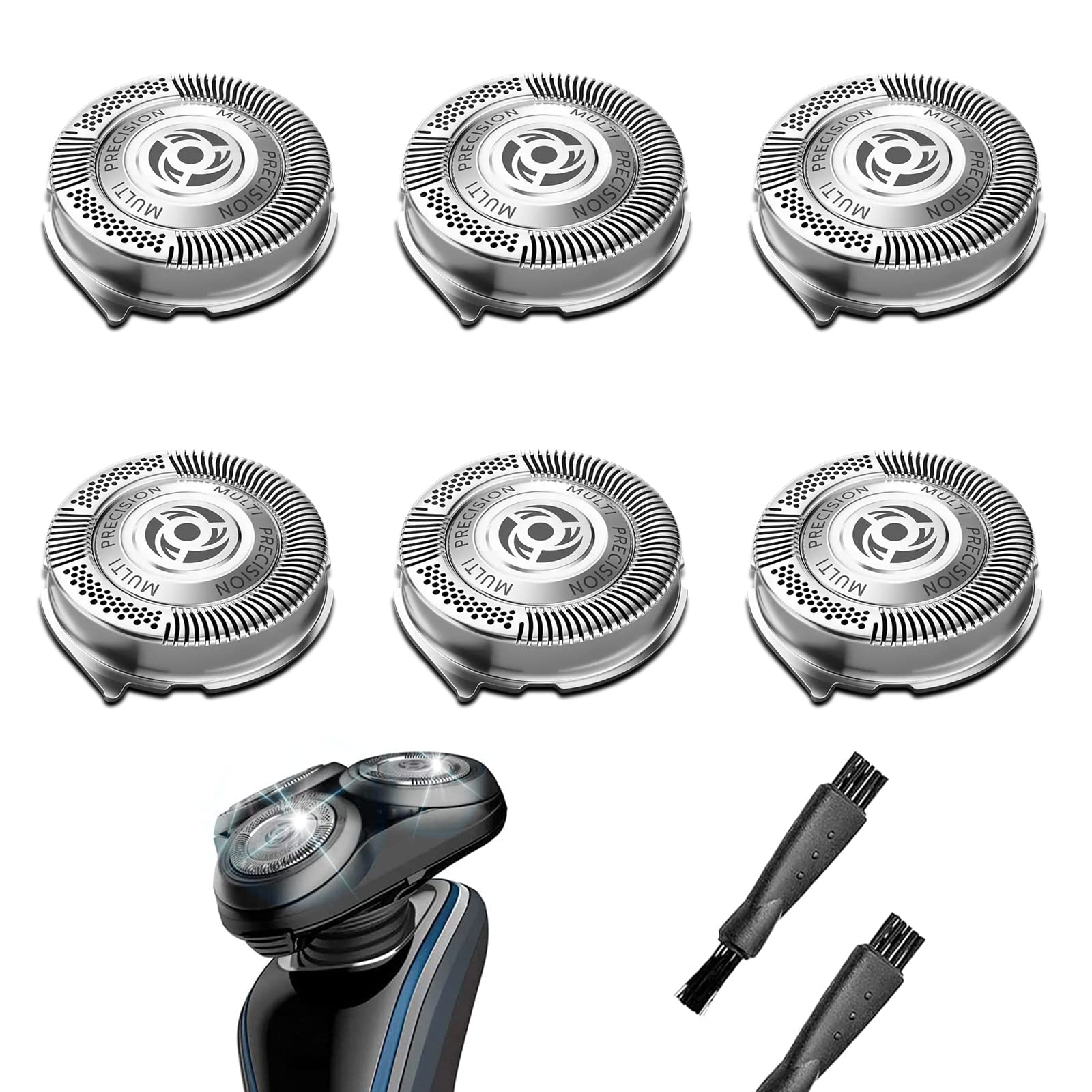 SH50 Replacement Heads for Philips Norelco Shavers Series 5000,Upgrade OEM SH50 MultiPrecision Blades Head,AquaTouch (ATxxx), PowerTouch (PT8xx, PT7xx), 6 packs