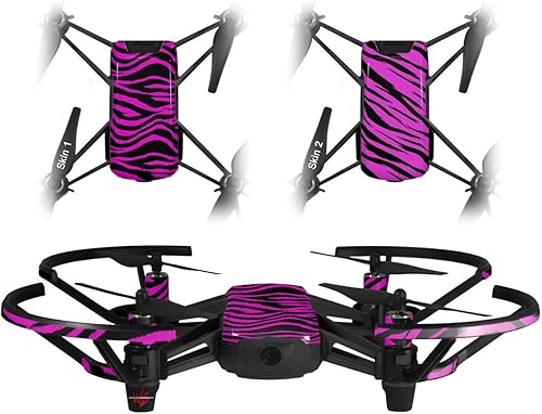 Miniatura 1 de Skin Decal Wrap 2 Pack for DJI Ryze Tello Drone Pink Zebra Drone NOT Included