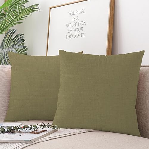 Miniatura 1 de QIUPINGLI Juego de 2 fundas de almohada decorativas de lino de 18 x 18 pulgadas para sofá, sillón, fundas de almohada decorativas de granja para