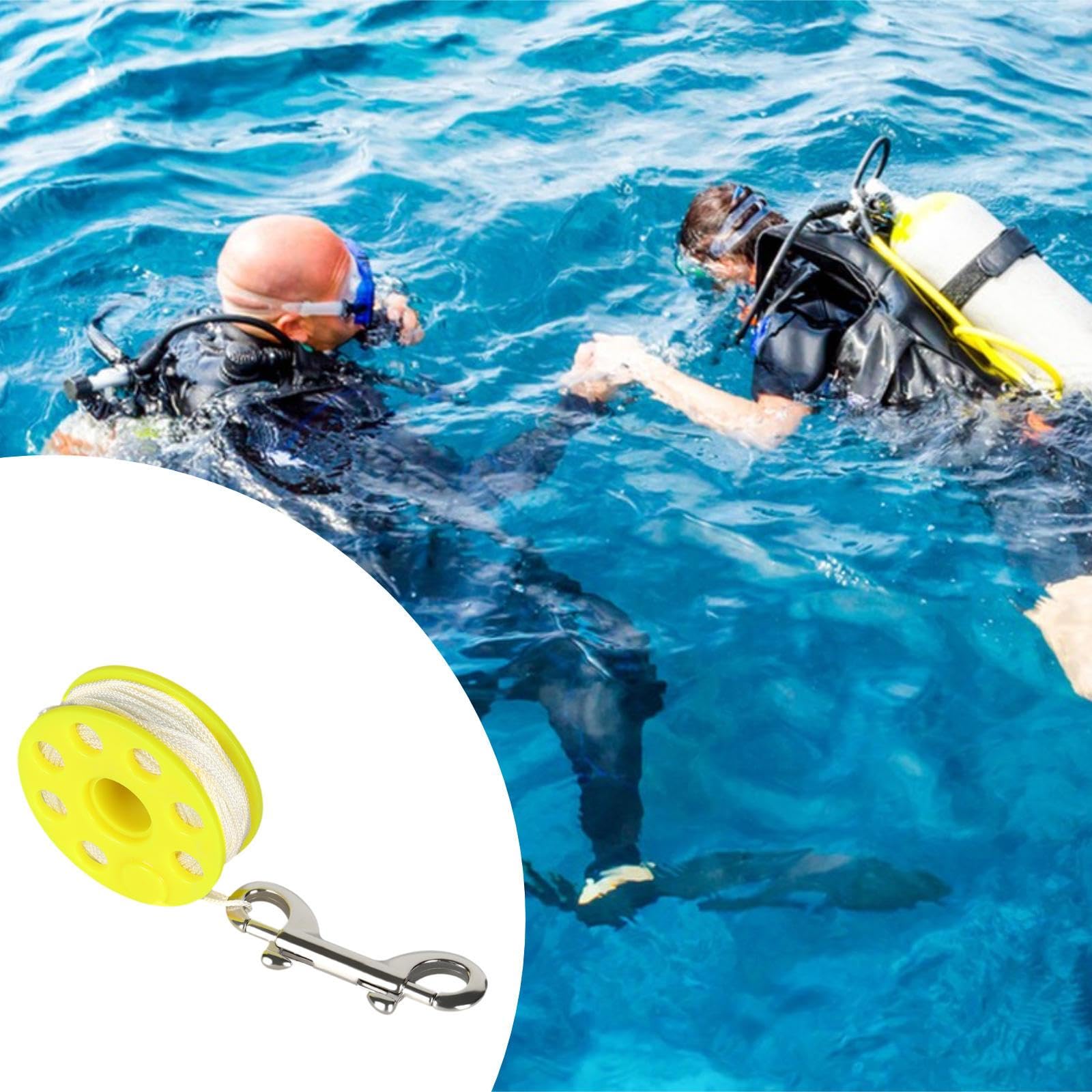 Mulinello da Immersione Compatto con Bobina a Moschettone a Doppio Bullone, Realizzato in Robusto Nylon per Un Controllo Affidabile della, Giallo