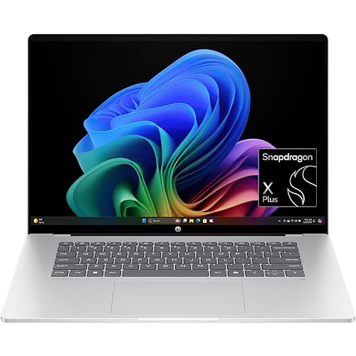 HP OmniBook 5 16 inch Next Gen AI PC, 2K Touchscreen, Snapdragon X Plus X1P-42-100, 16 GB RAM, 512 GB SSD, Qualcomm Adreno GPU, Windows 11 Home, Copilot+ PC, Glacier Silver, 16-fb0000nr