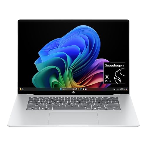 HP OmniBook 5 16 inch Next Gen AI PC, 2K Touchscreen, Snapdragon X Plus X1P-42-100, 16 GB RAM, 512 GB SSD, Qualcomm Adreno GPU, Windows 11 Home, Glacier Silver, 16-fb0000nr