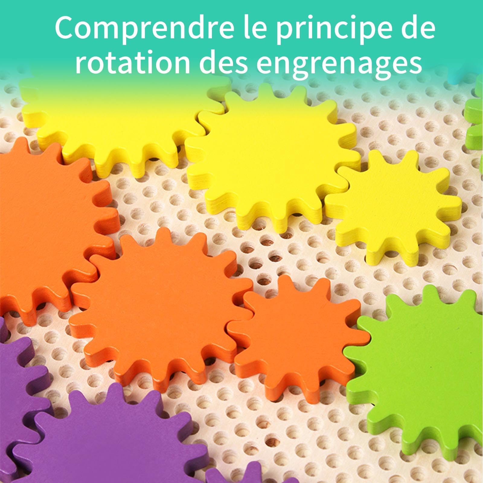 Jouet Montessori 2 3 4 5, Jouets Gear Board, Jeux Enfants 2 Ans, Engrenage, Motricité Fine, Busy Board, Jouets en Bois, Cadeau 2-5 Fille Garçon