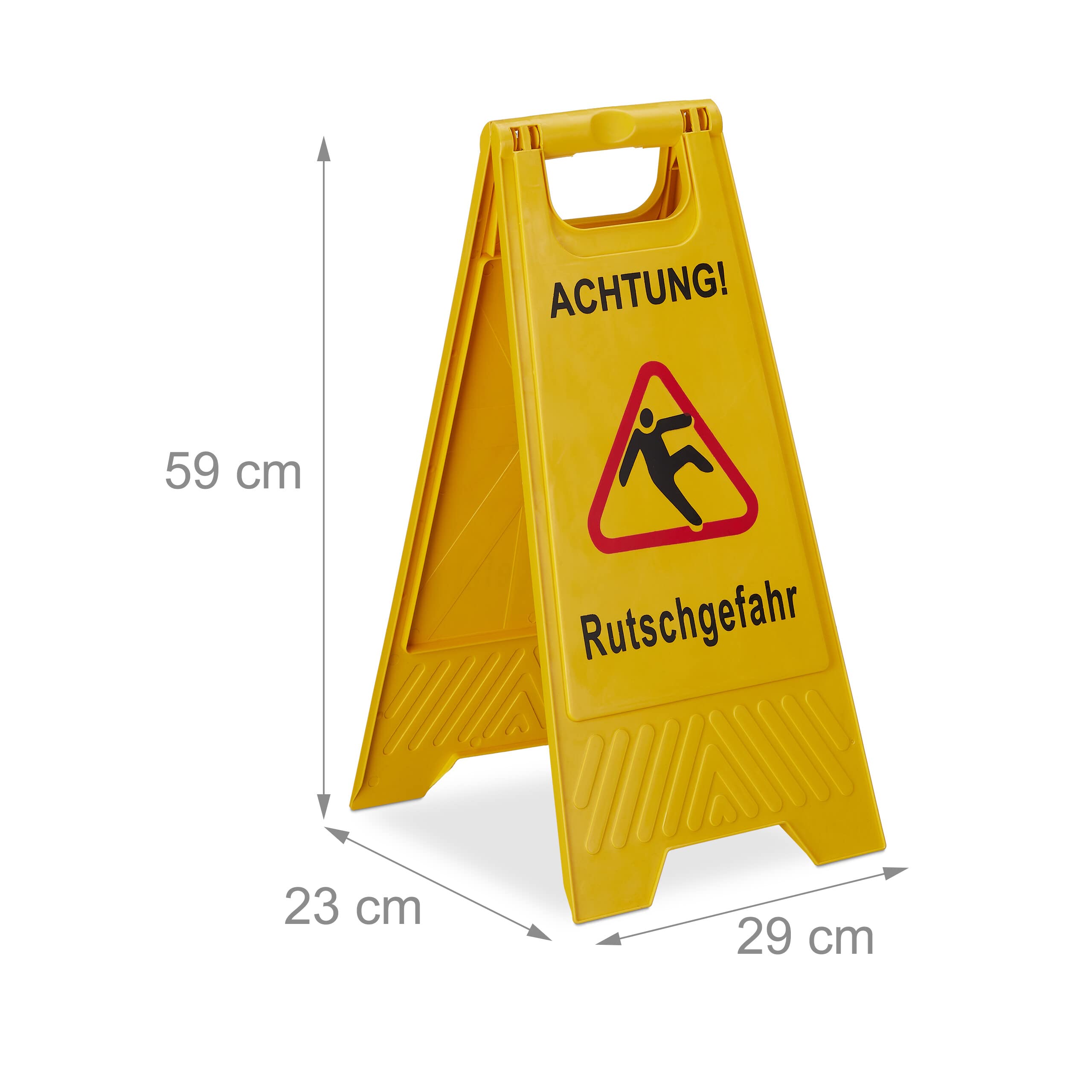 Relaxdays Panneau signalisation, Lot de 2, Pliable, Information sur Deux côtés, Sol Glissant, en Plastique, Jaune